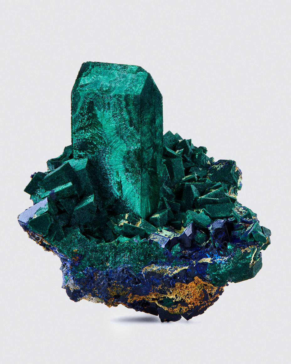Fine Mineral video of Malachite pseudomorph Azurite from Wilensky Exquisite Minerals