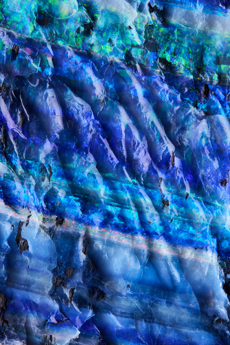 a fine mineral detail photograph of opal for Wilensky Exquisite Minerals