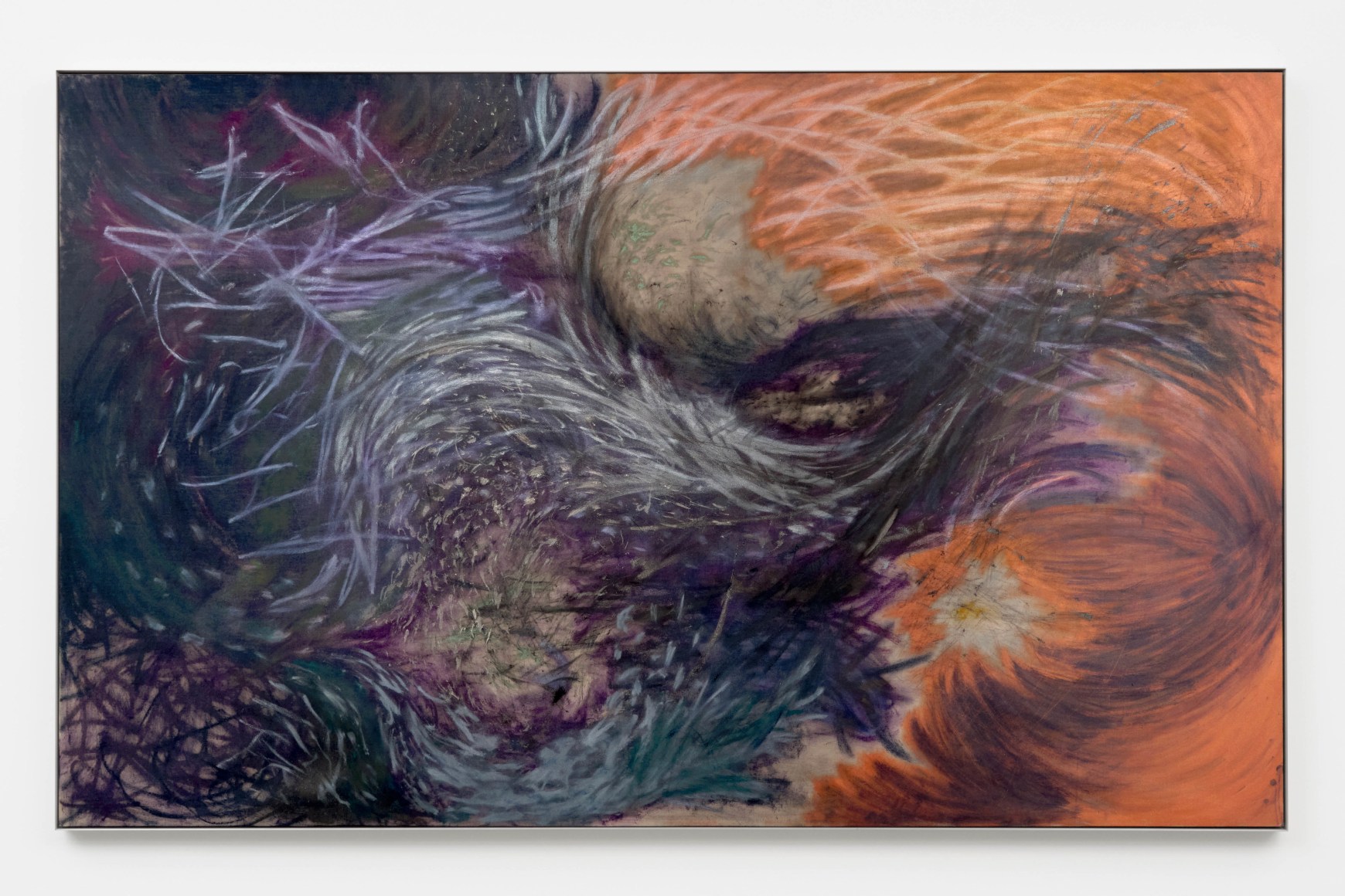 wangshui ardent spines, 2024, oil on linen in aluminum frame