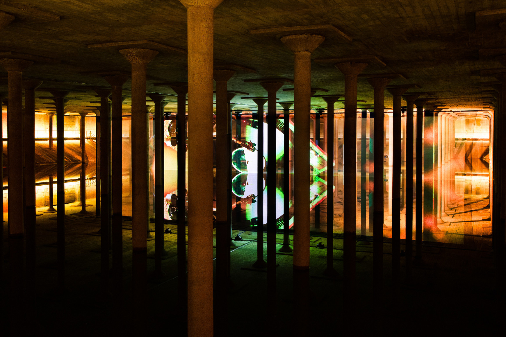 anri sala, installation view of time no longer, buffalo bayou park cistern, houston, 2021