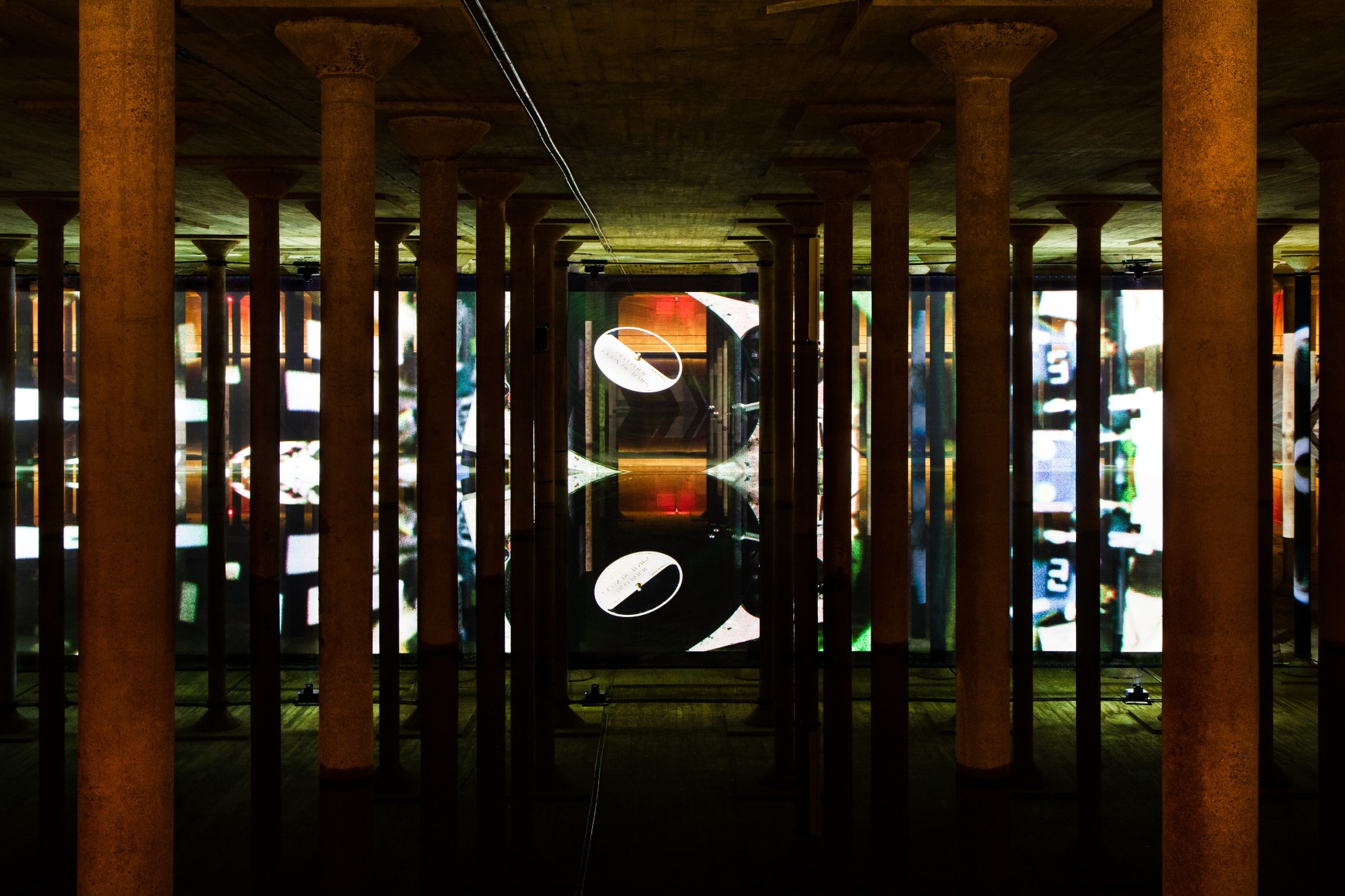 anri sala, installation view of time no longer, buffalo bayou park cistern, houston, 2021