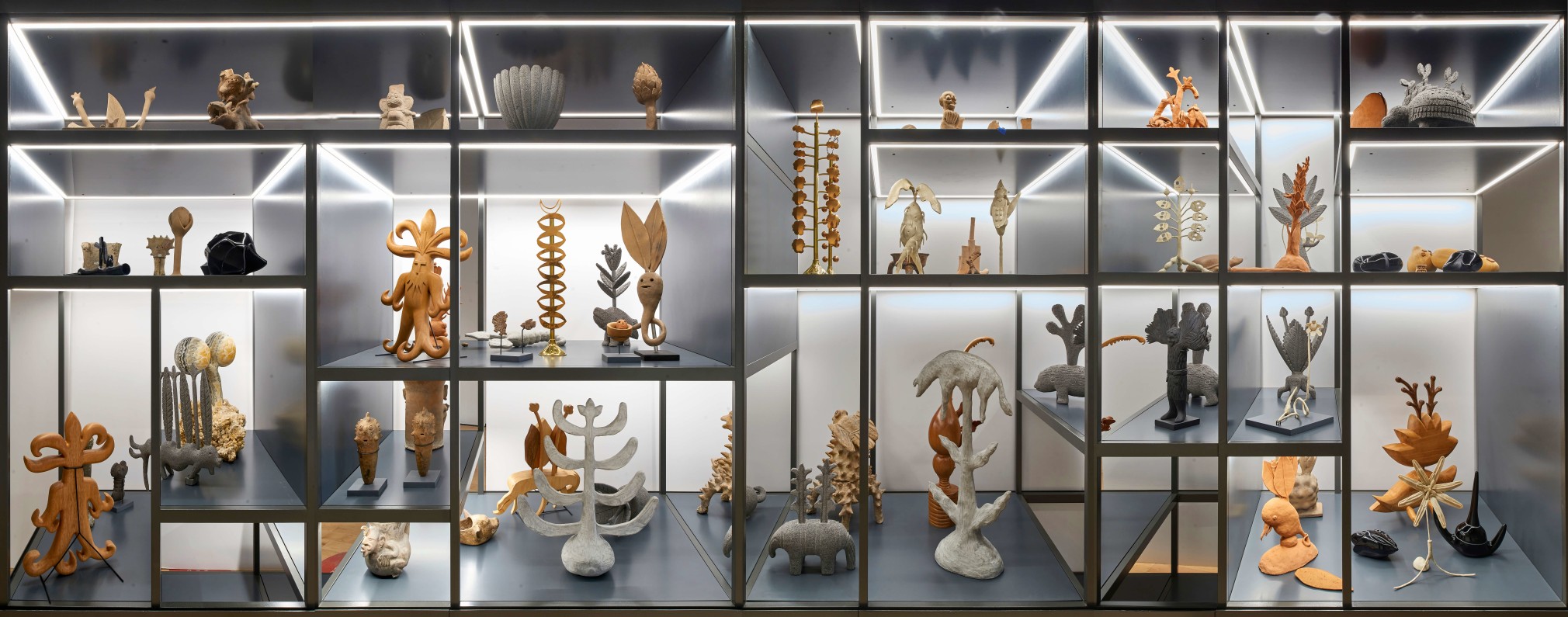 eduardo abaroa, sof&iacute;a t&aacute;boas, vista de instalaci&oacute;n de imaginario vegetal​, museo amparo, puebla, 2021