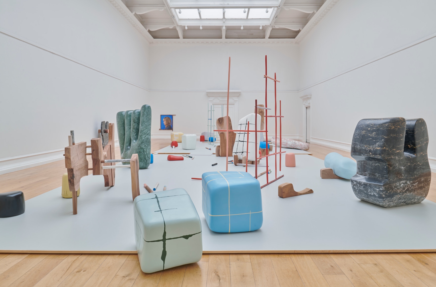 installation view nairy baghramian: jumbled alphabet, 2024. south london gallery. photo: jo underhill&nbsp;