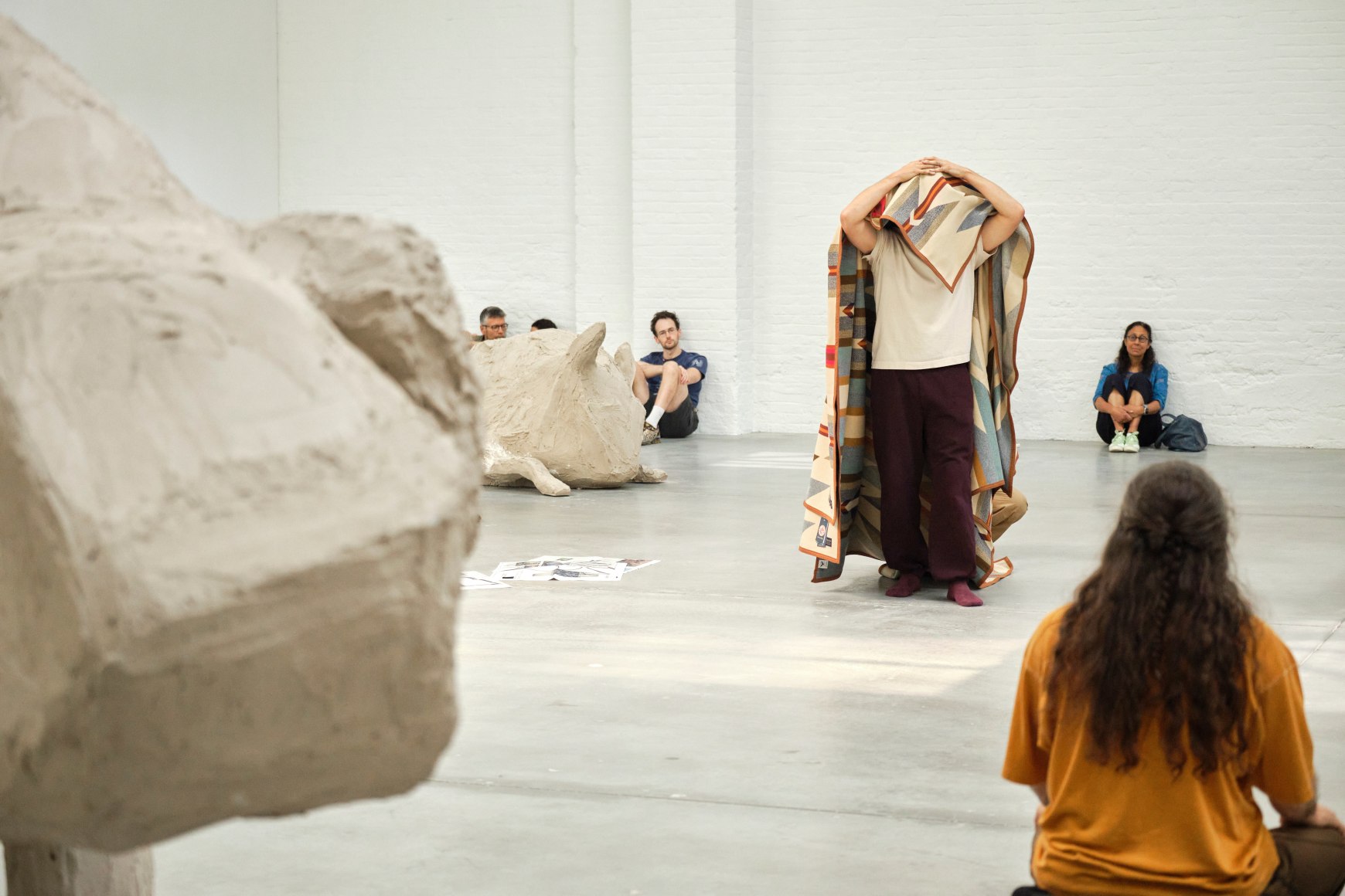 tanya lukin linklater, performance buffalo unit for&nbsp;bison bison (dance_hum for dirtbath) at&nbsp;duane linklater 12 + 2,&nbsp;dia chelsea, new york, 2025. photo don stahl. courtesy dia art foundation, 
