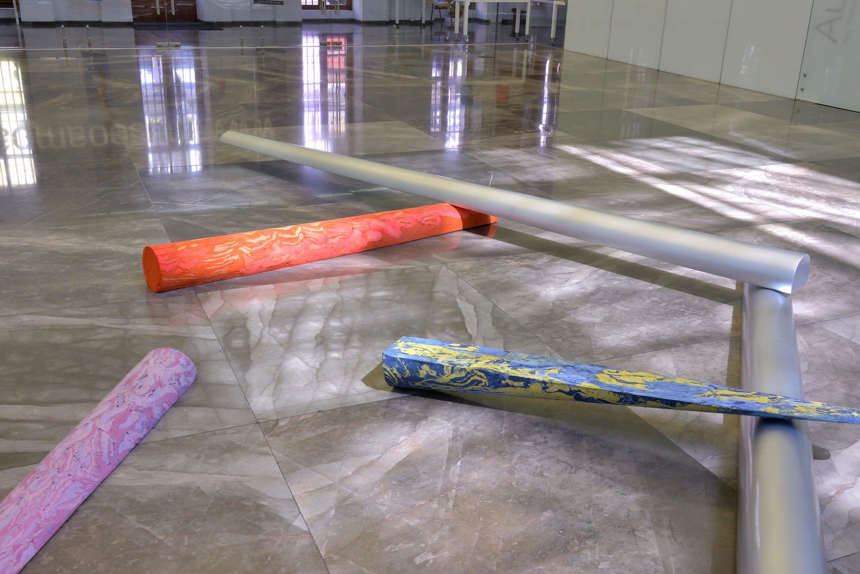 mariana castillo deball, installation view&nbsp;in tlilli in tlapalli, museo amparo, puebla, 2018