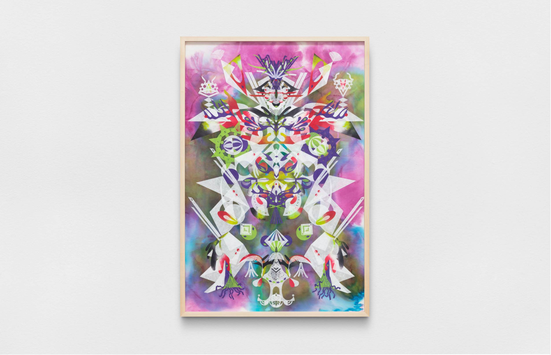 haegue yang martial pistil soul streamers &ndash; mesmerizing mesh #268, 2024 hanji, washi sobre alu-dibond, enmarcado