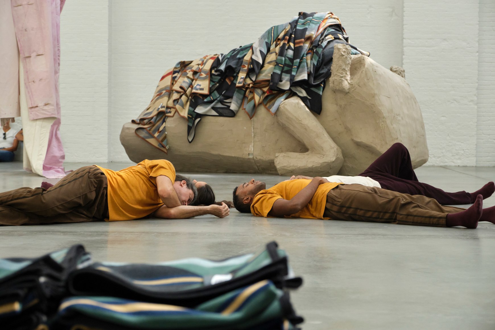 tanya lukin linklater, performance buffalo unit for&nbsp;bison bison (dance_hum for dirtbath) at&nbsp;duane linklater 12 + 2,&nbsp;dia chelsea, new york, 2025. photo don stahl. courtesy dia art foundation, 
