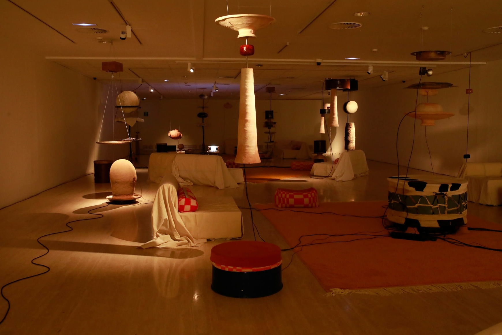 installation view tarek atoui: at-tāriq, museo thyssen bornemisza, 2025. photo: lourdes cabrera