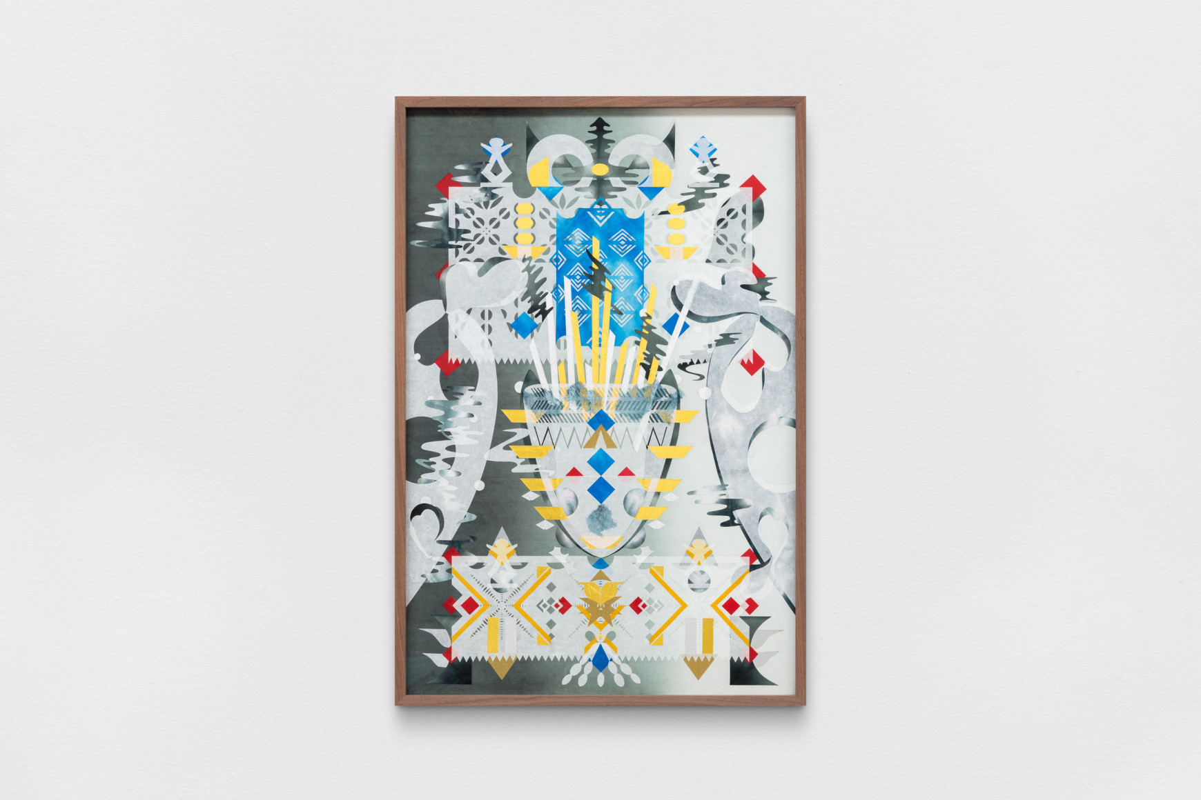 hague yang:&nbsp;mesmerizing mesh #222, 2023, hanji, washi, origami paper on alu-dibond, framed.