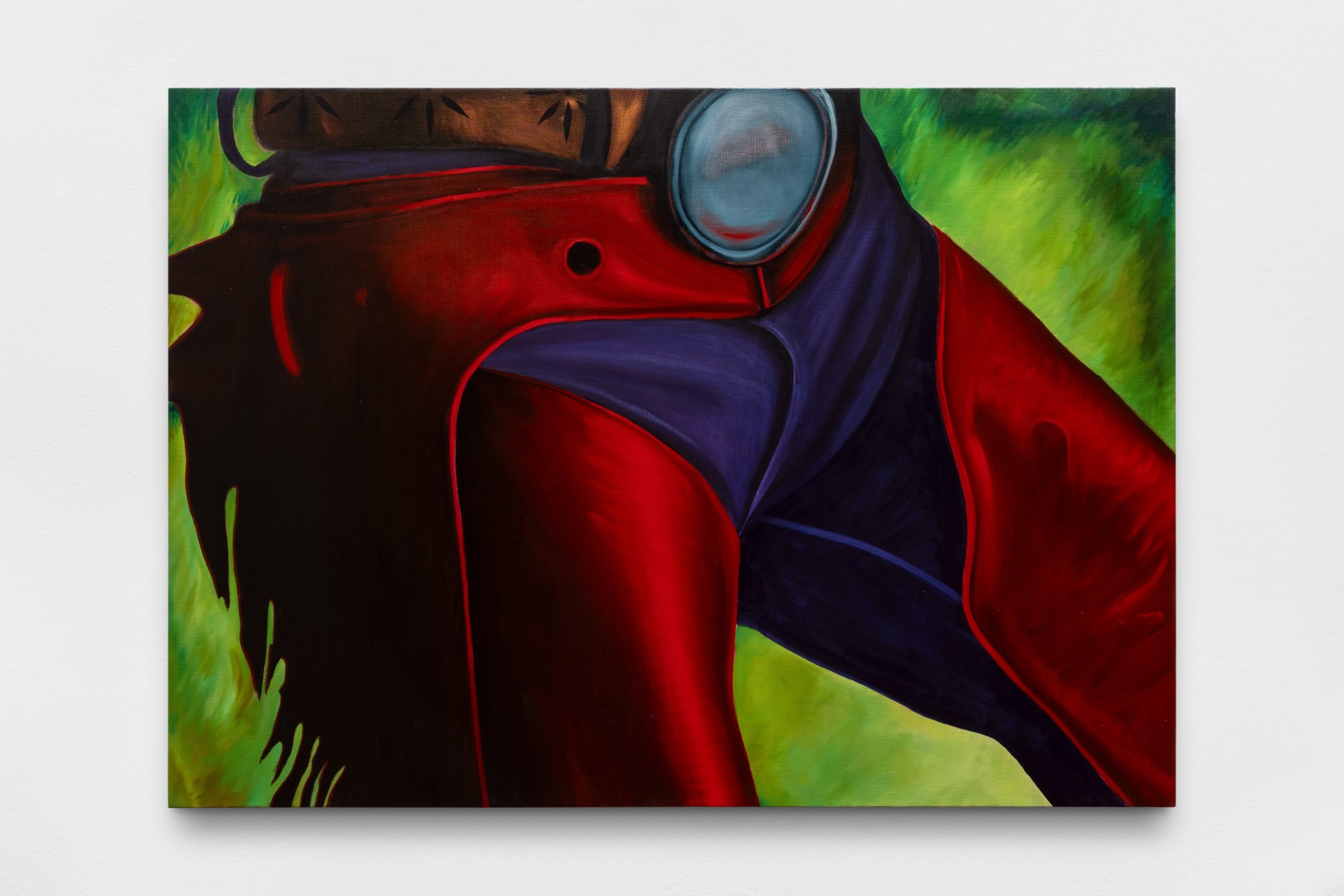 ana segovia ramon playing the flute, 2025, oil on canvas., 
