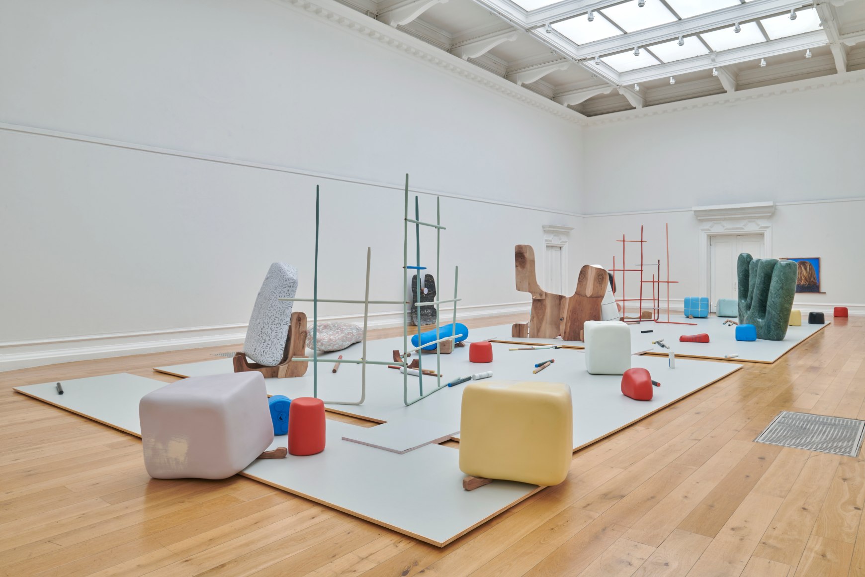 installation view nairy baghramian: jumbled alphabet, 2024. south london gallery. photo: jo underhill&nbsp;