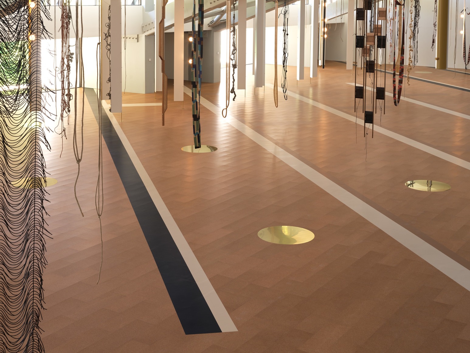 installation view leonor antunes:&nbsp;the constant inequality of leonor&rsquo;s days, centro de arte moderna gulbenkian, 2024. photo: nick ash