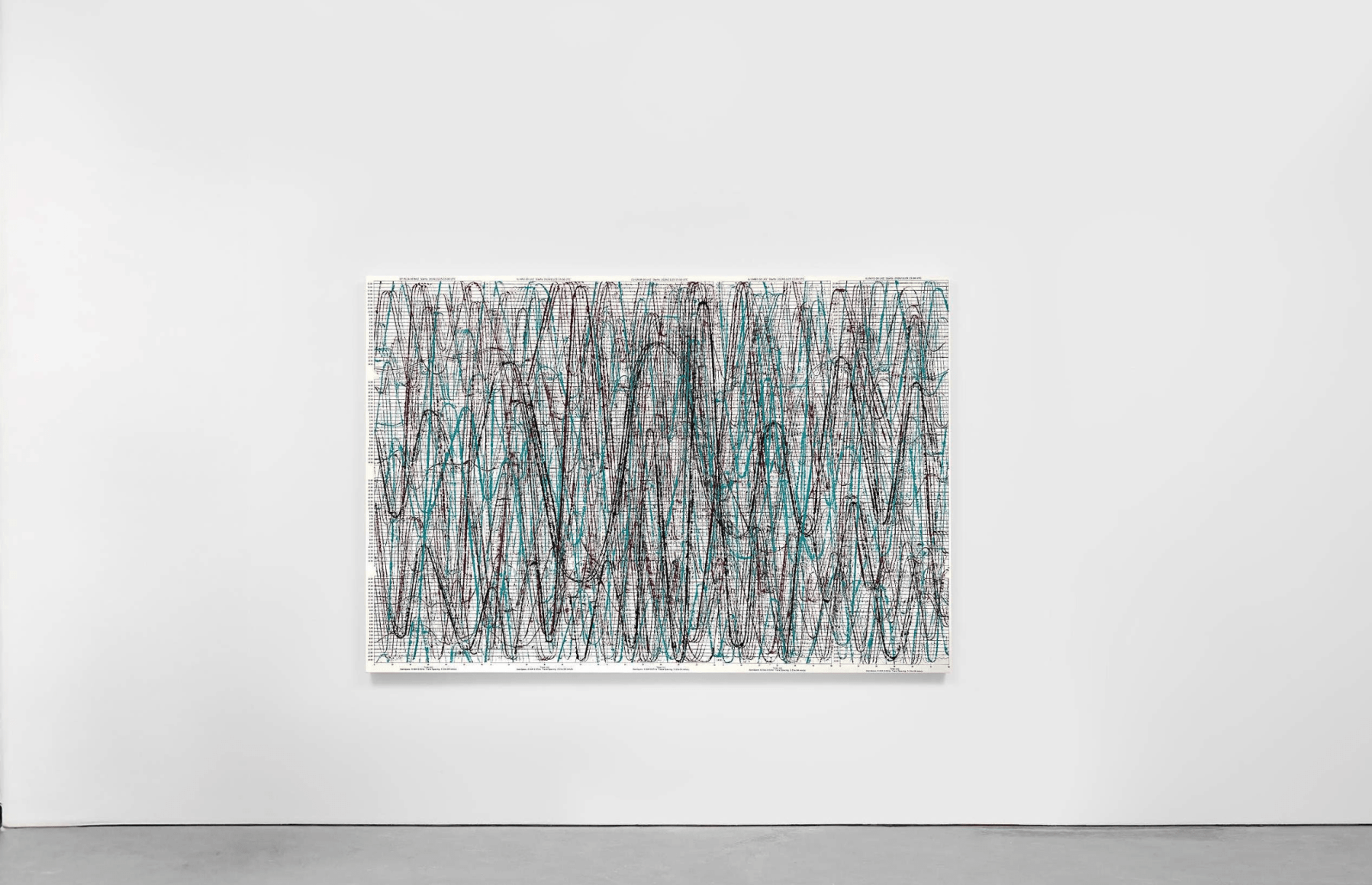 jennifer allora &amp;amp; guillermo calzadilla pulse, 2025 &oacute;leo en barra y serigraf&iacute;a sobre lino