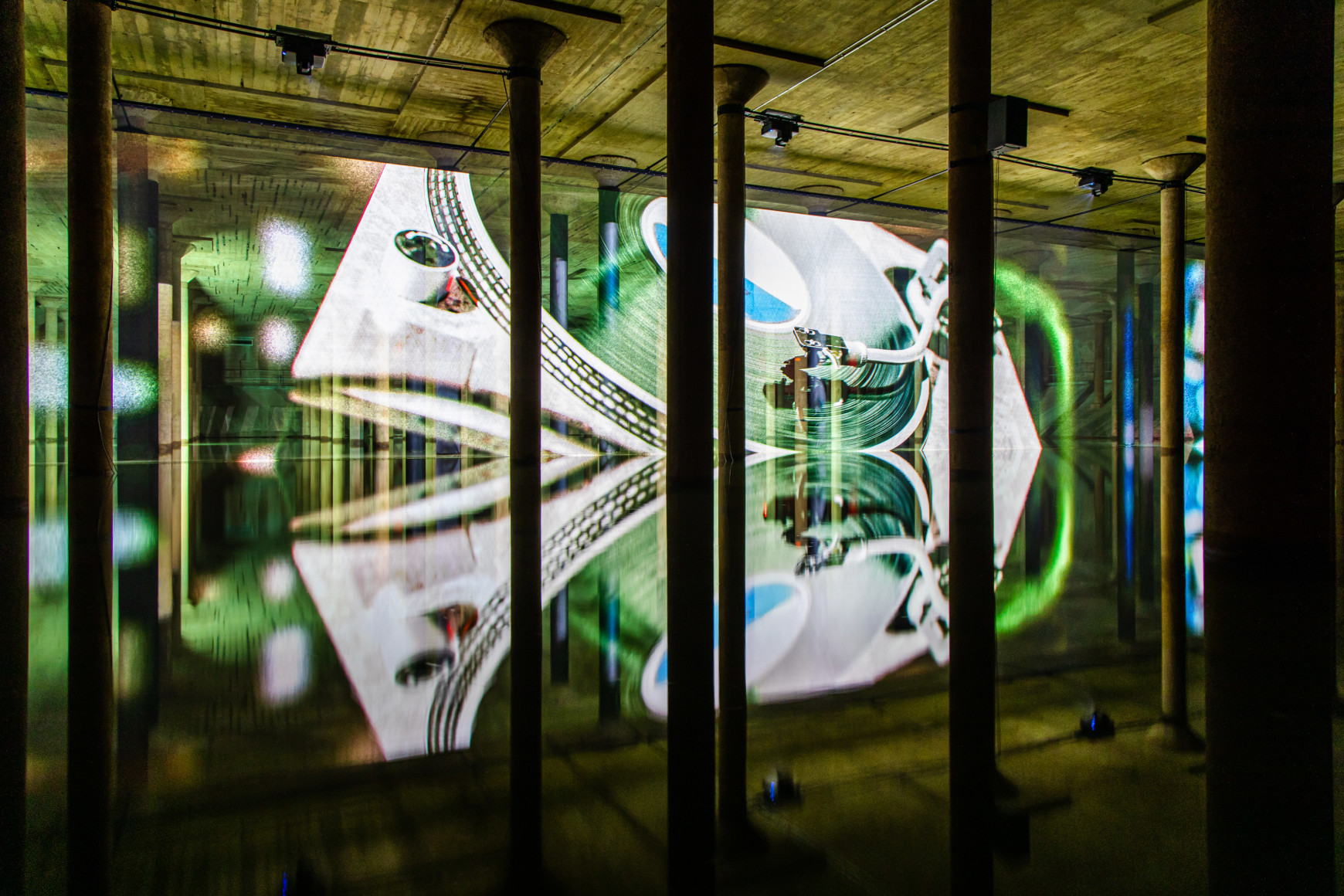 anri sala, installation view of time no longer, buffalo bayou park cistern, houston, 2021