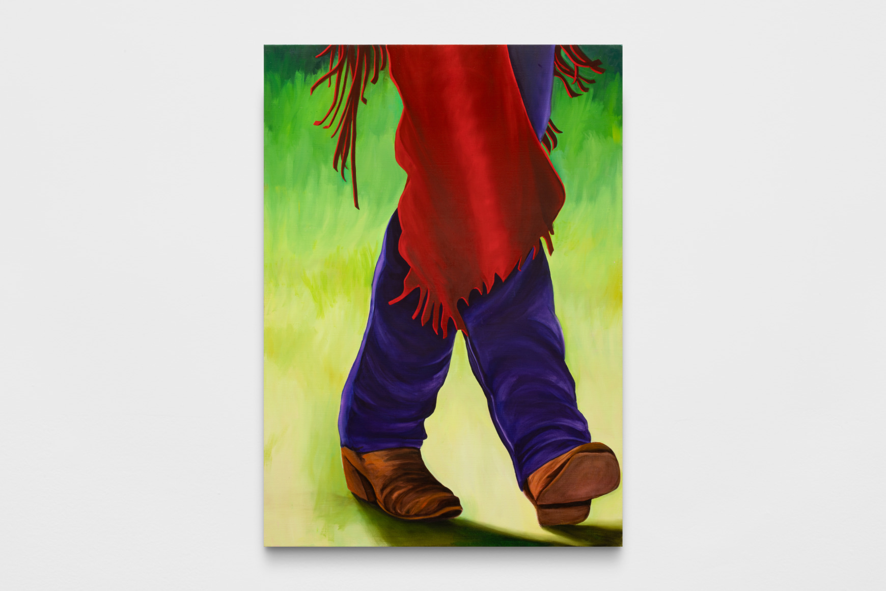 ana segovia ramon stretching his arms, 2025, oil on canvas., 
