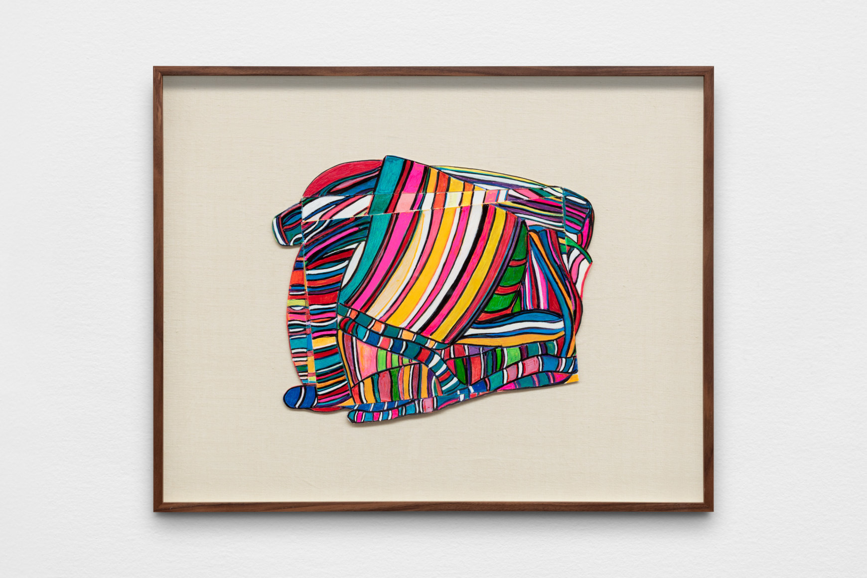 marta minuj&iacute;n x&times;y, 2020, collage, tinta y tiras de papel sobre papel., 
