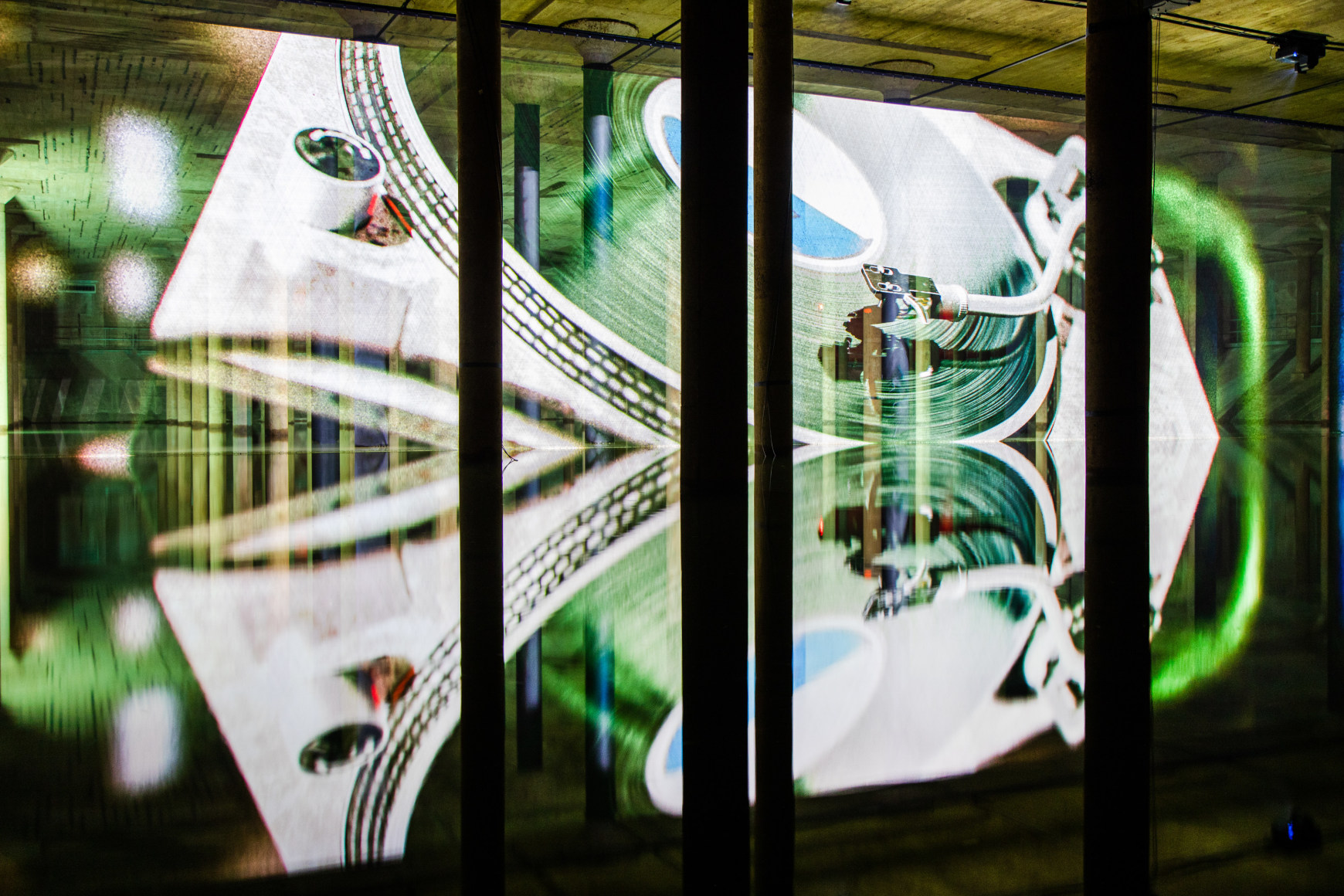 anri sala, installation view of time no longer, buffalo bayou park cistern, houston, 2021