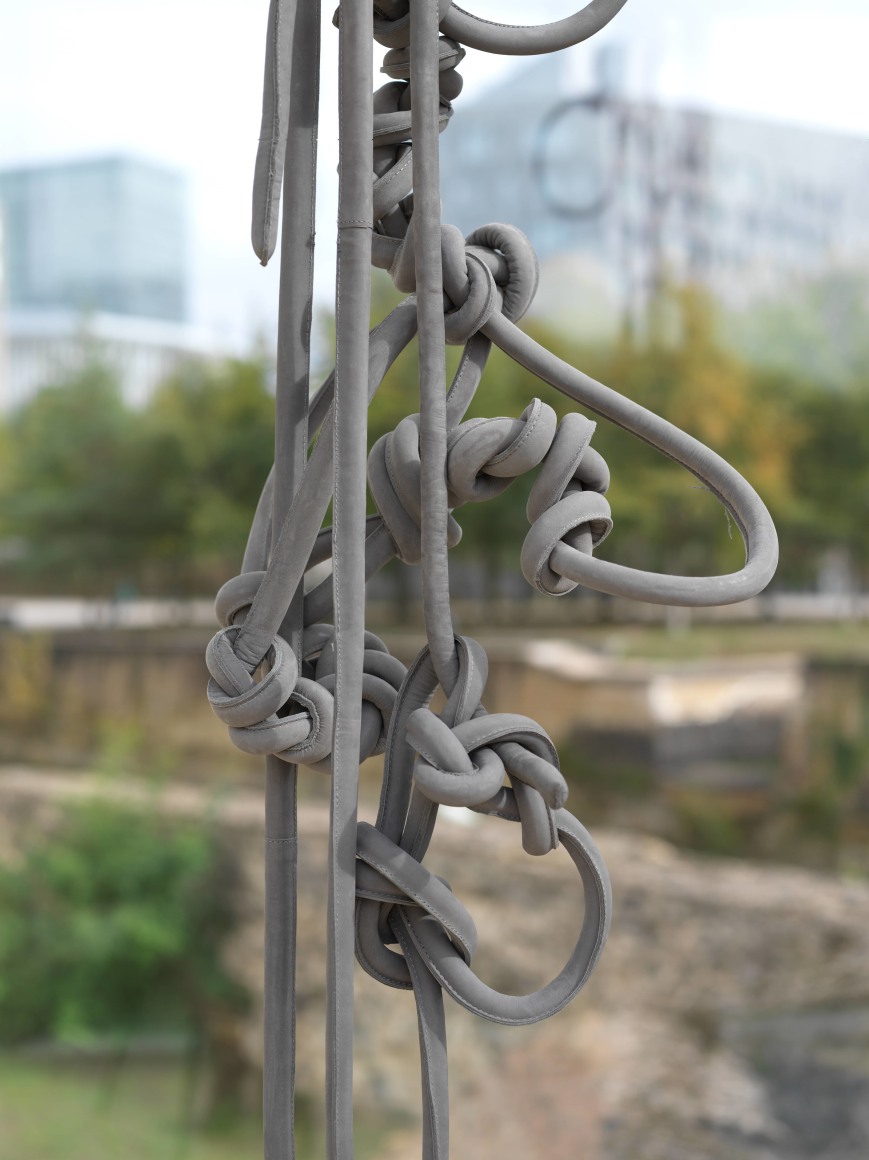 leonor antunes, intallation view of joints, voids and gaps, mudam luxembourg, 2020