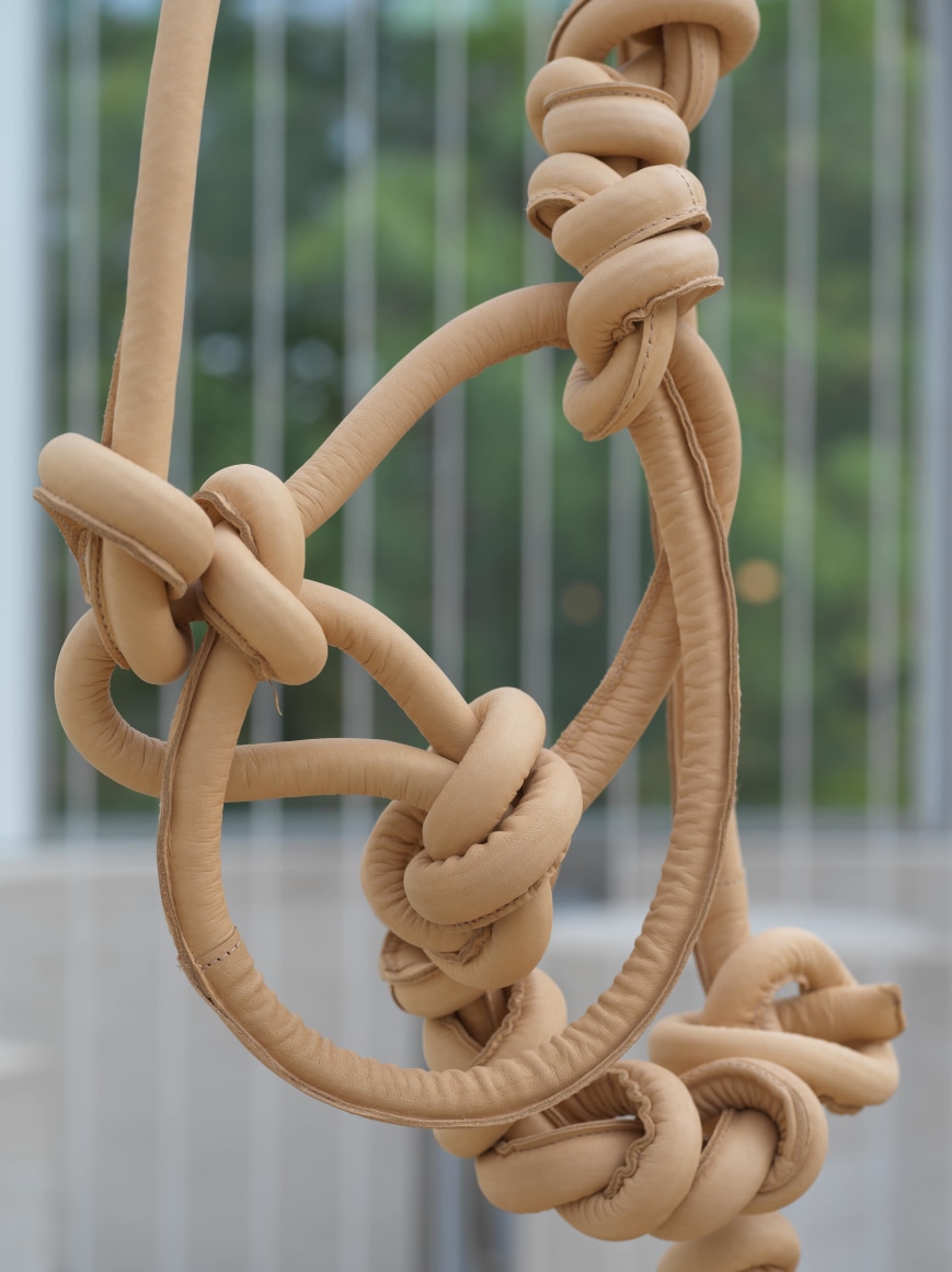 leonor antunes, intallation view of joints, voids and gaps, mudam luxembourg, 2020