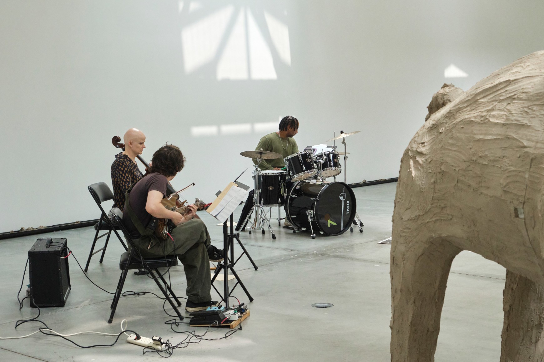 tanya lukin linklater, performance buffalo unit for&nbsp;bison bison (dance_hum for dirtbath) at&nbsp;duane linklater 12 + 2,&nbsp;dia chelsea, new york, 2025. photo don stahl. courtesy dia art foundation, 
