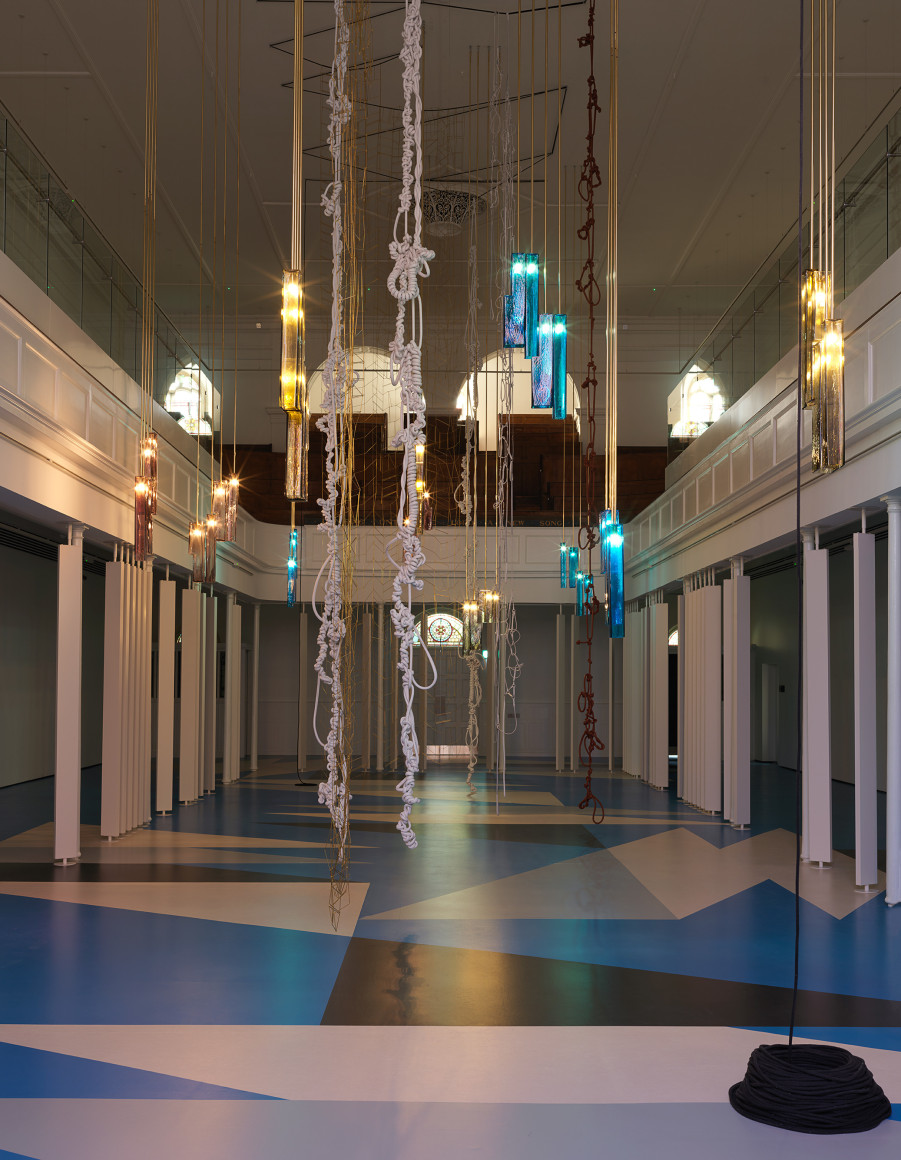 leonor antunes, installation view of&nbsp;sequences, inversions and permutations, the box, plymouth, 2020