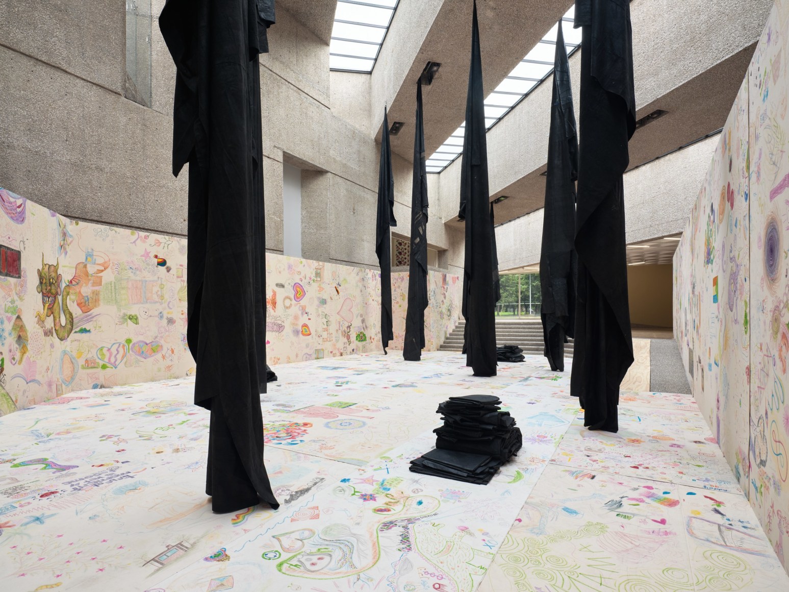 installation view oscar murillo spirits in the swamp, museo tamayo, 2025. photo: reinis lismanis, 
