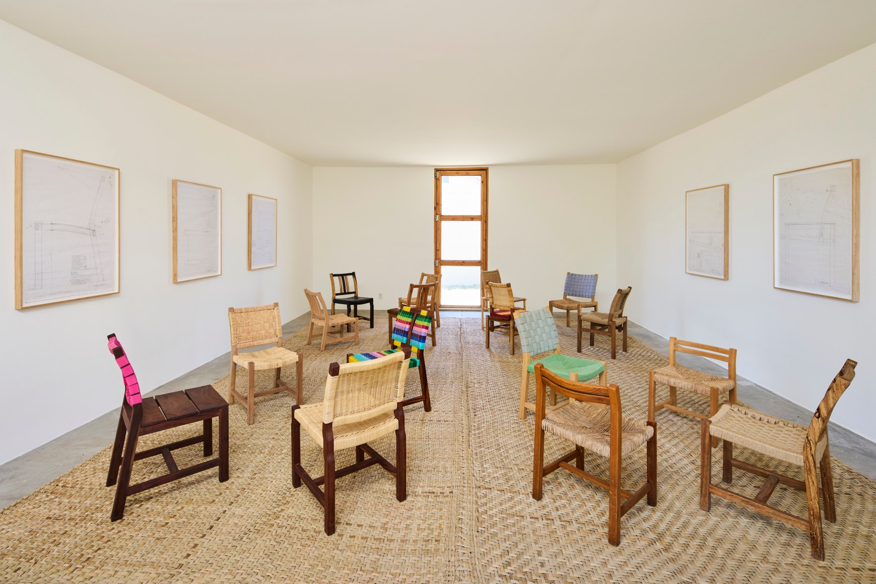 installation view&nbsp;oscar hagerman: sillas de m&eacute;xico,&nbsp;the chinati foundation, 2025. photo:&nbsp; alex marks, 
