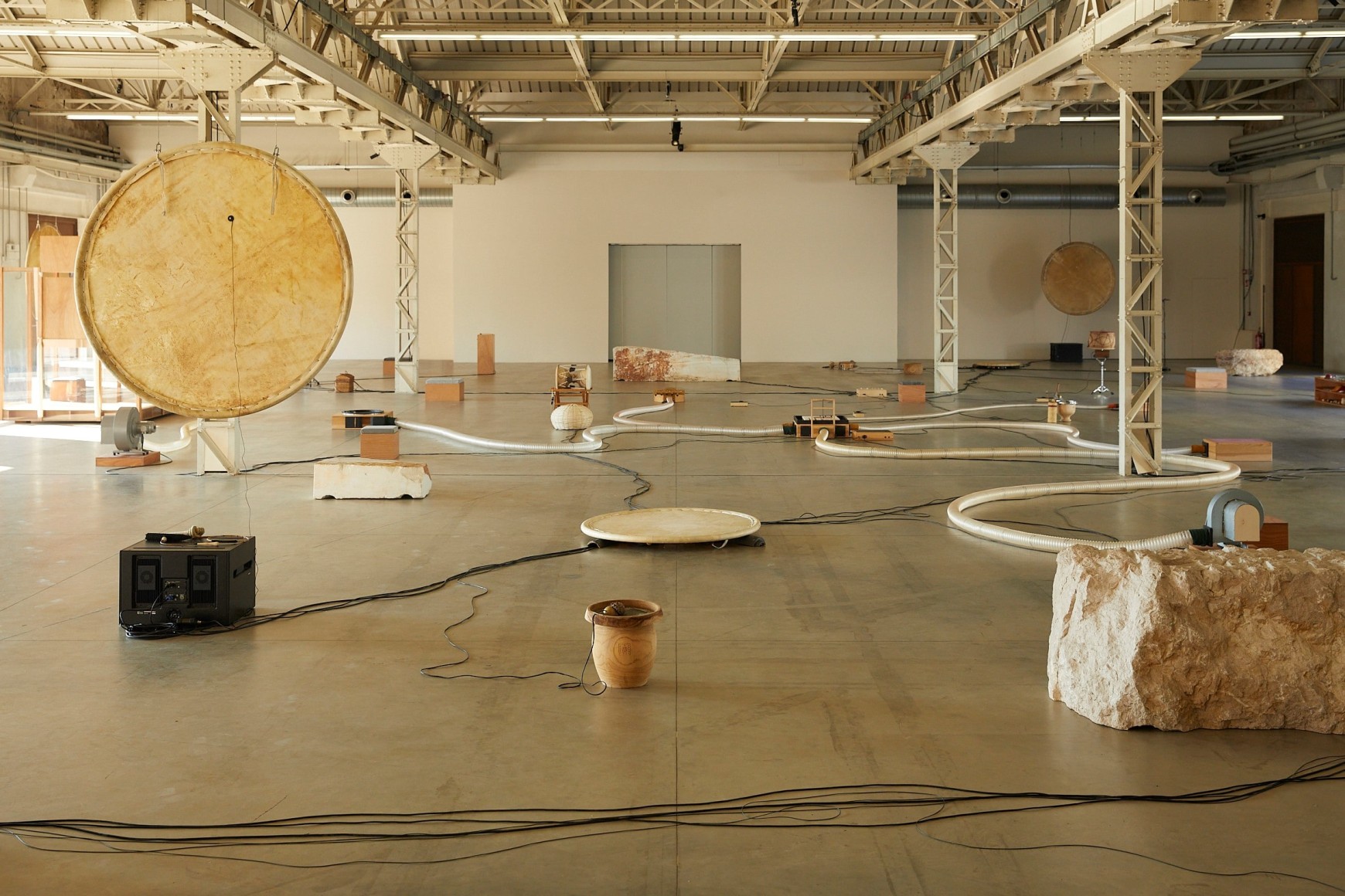 installation view tarek atoui.&nbsp;improvisation in 10 days, pirelli hangarbicocca, 2025. photo: rasa juskeviciute⁠