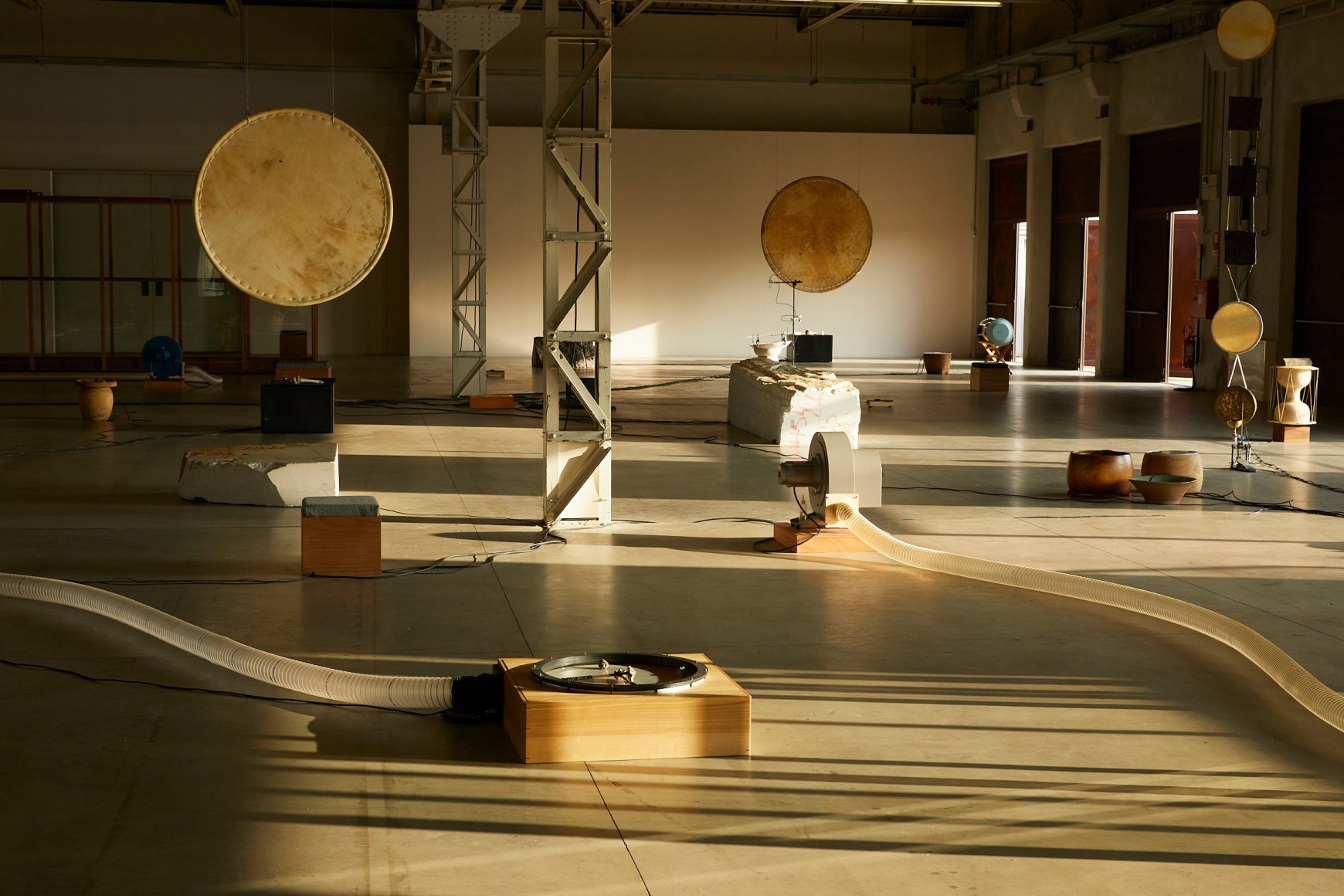 installation view tarek atoui.&nbsp;improvisation in 10 days, pirelli hangarbicocca, 2025. photo: rasa juskeviciute⁠