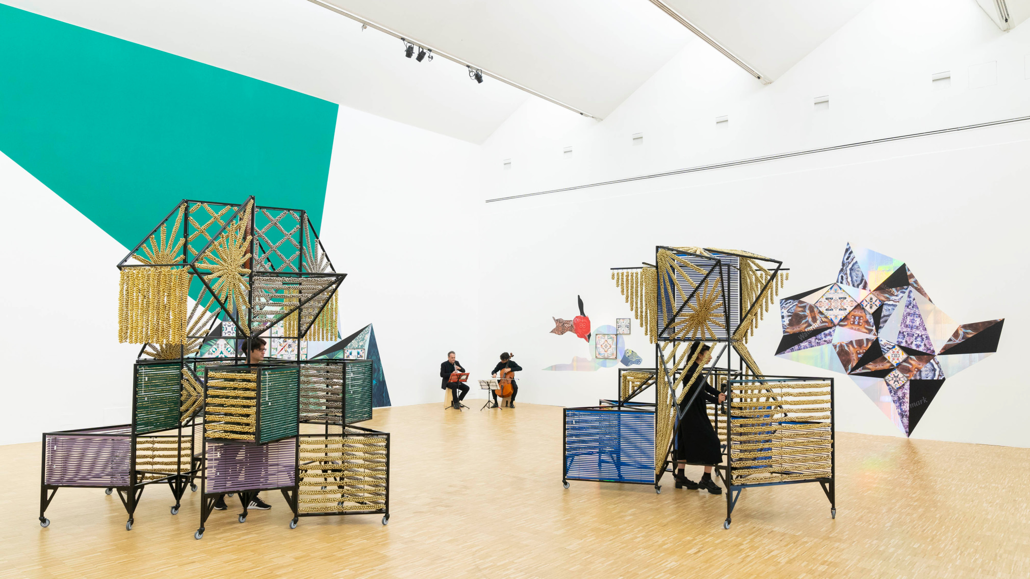 haegue yang, installation view tightrope walking and its wordless shadow, fondazione furla, milan, 2018