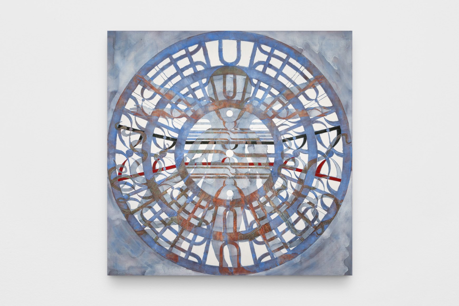 gabriel orozco. halo, 2023-2024. tempera and gold leaf on linen canvas