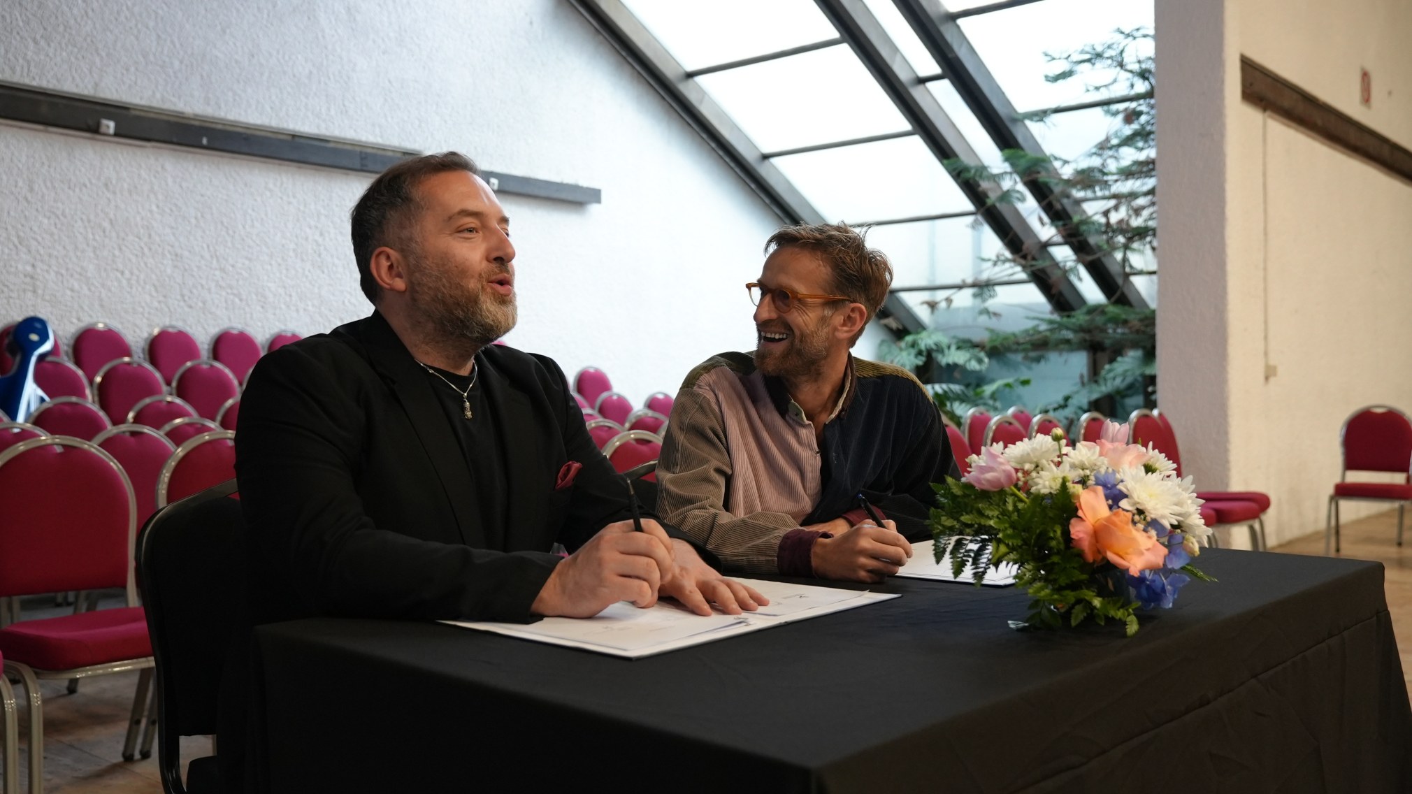 &nbsp;dario salvi and petrit halilaj. photo: berat hasan