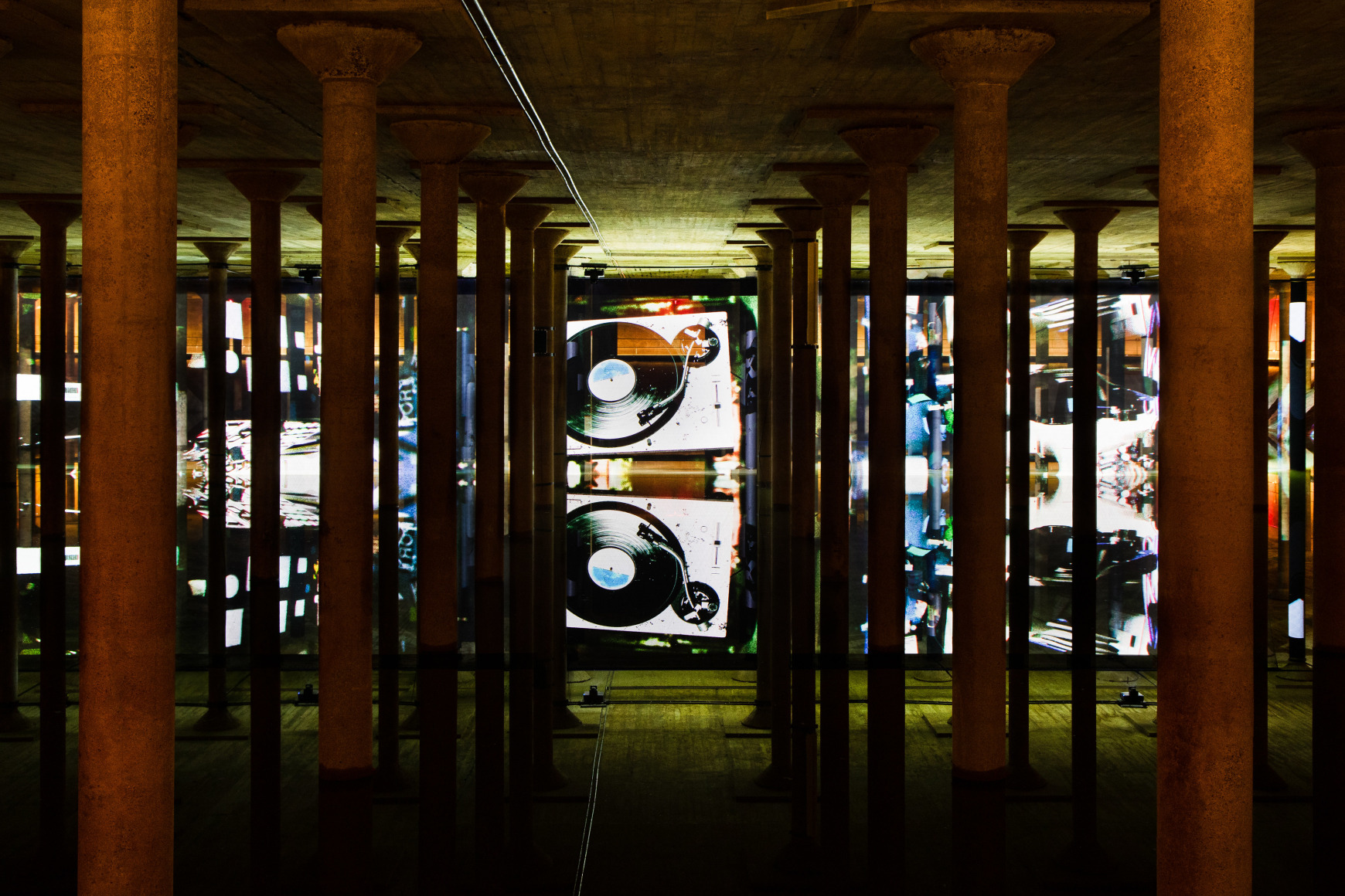anri sala, installation view of time no longer, buffalo bayou park cistern, houston, 2021