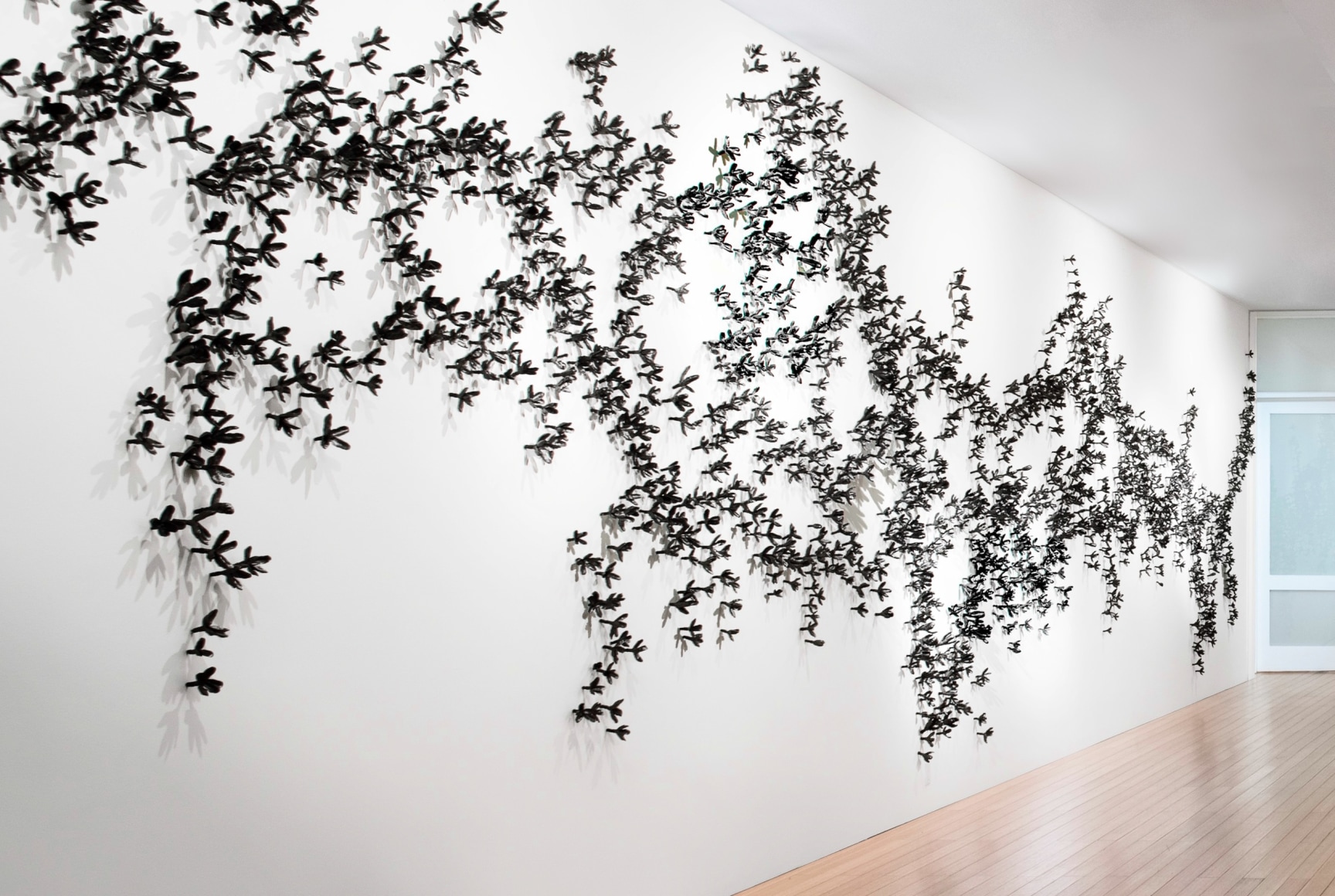 Black Magnolia Floral Wall Installation, 2020