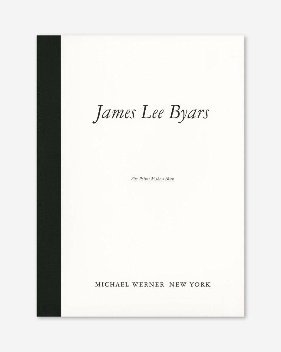 James Lee Byars: Five Points Make a Man (2008) catalogue cover
