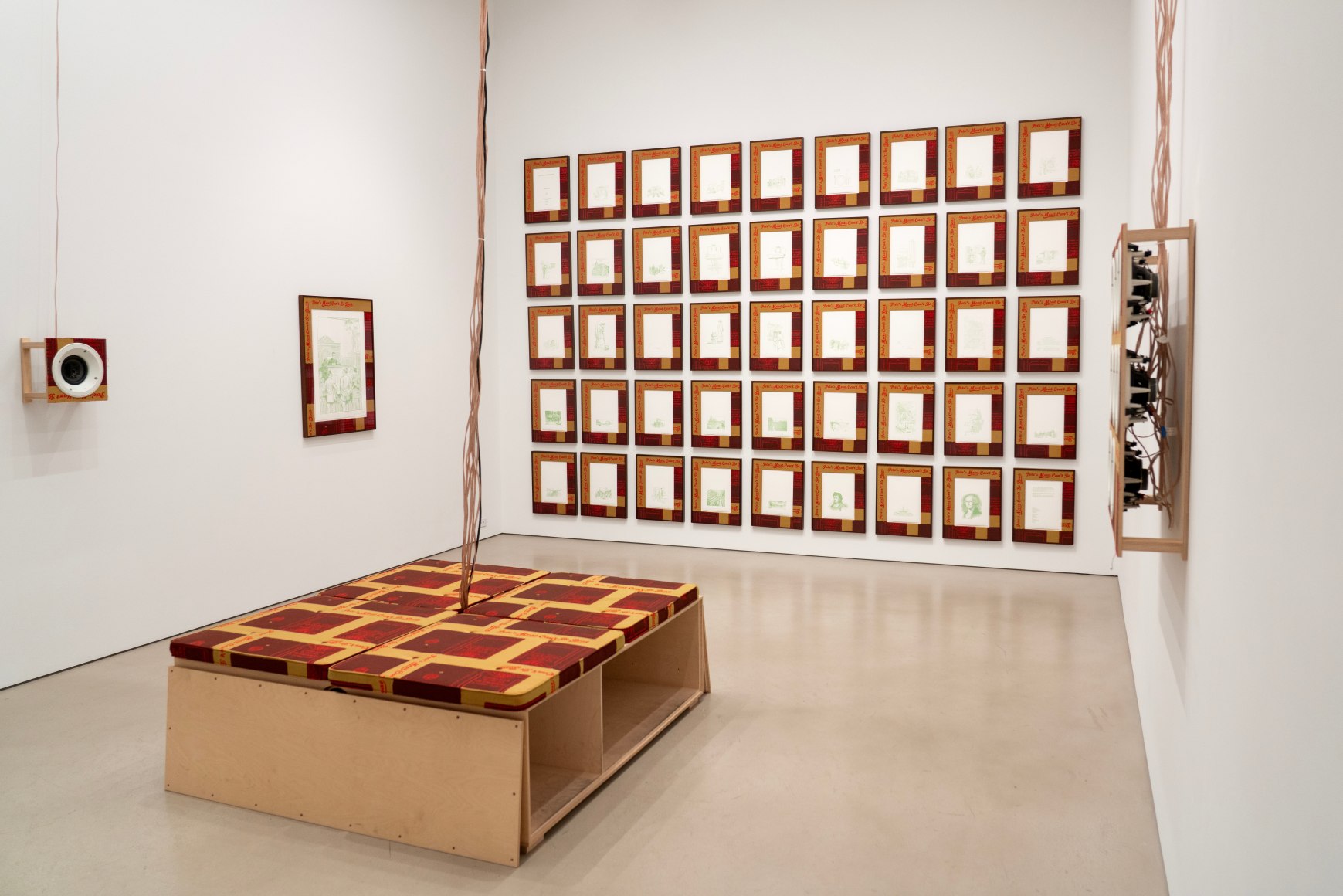 Installation view, Stephen Prina: English for Foreigners (abridged: the sequel), Petzel, 2025.