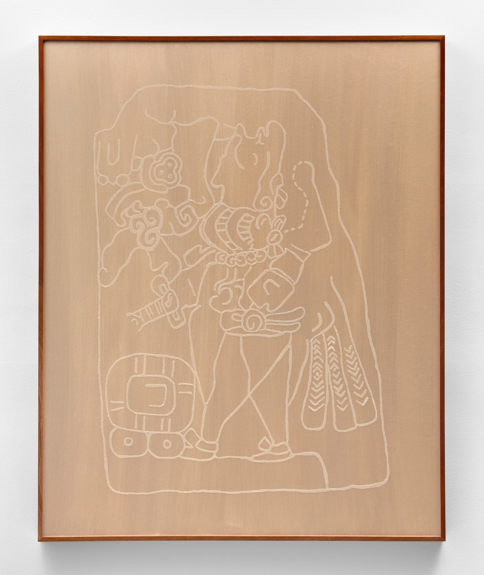 Gala Porras-Kim, Dainzu, Building A, Stone 1, illuminated text