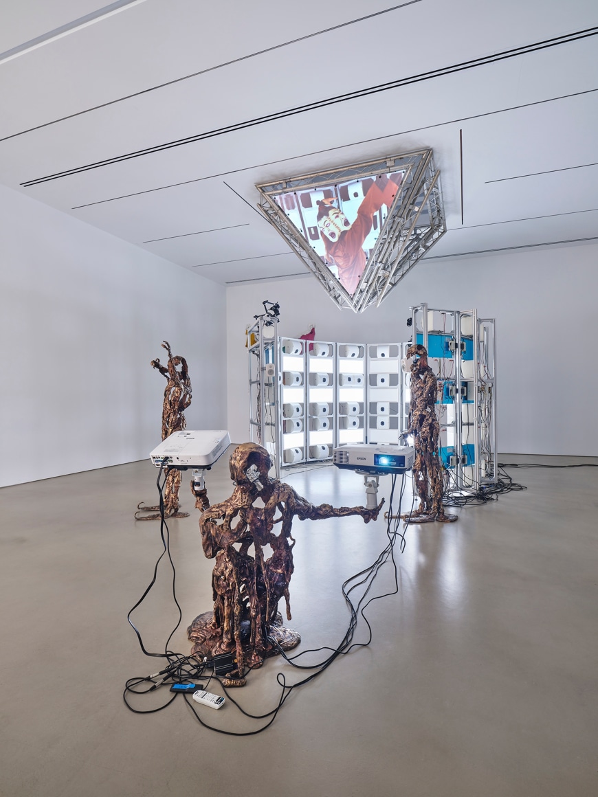 Installation view, Raphaela Vogel,&nbsp;In the Expanded Penalty Box: Did You Happen to See the Most Beautiful Fox?, Petzel, New York, 2024