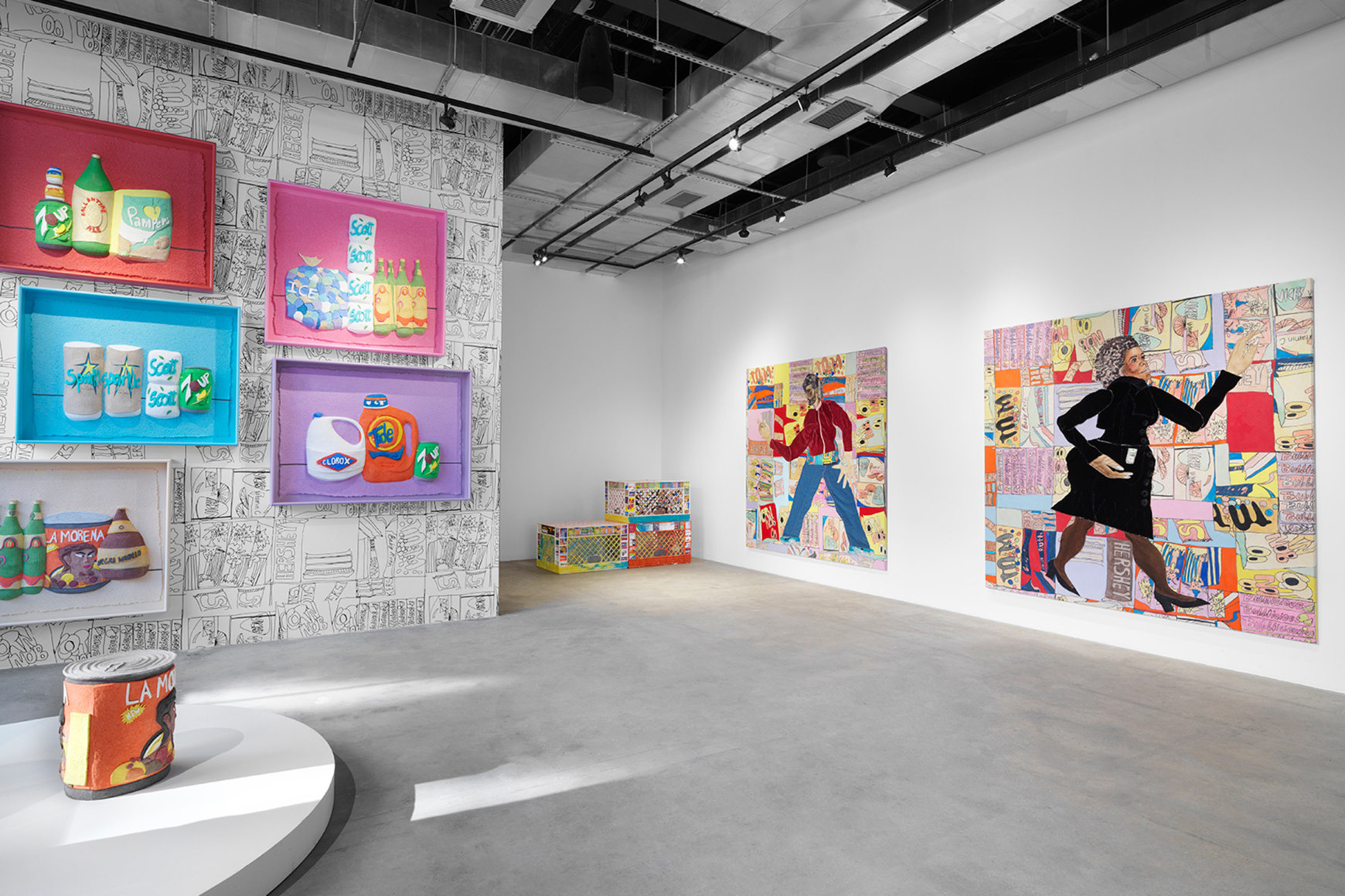 Installation view, Tschabalala Self,&nbsp;Bodega Run, Swiss Institute, New York, 2024