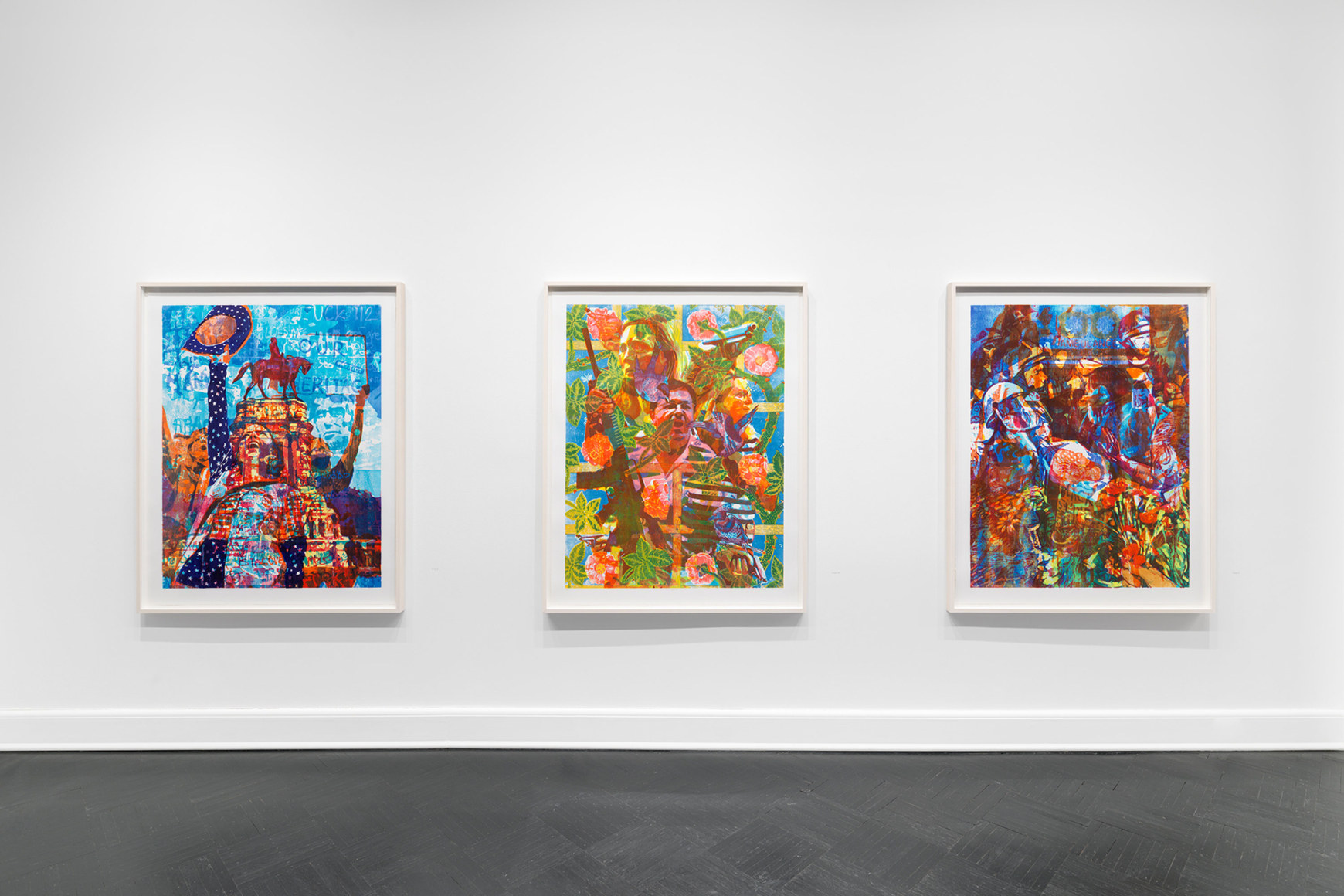 Installation view, Zorawar Sidhu and Rob Swainston, Doomscrolling, Petzel, New York, 2022