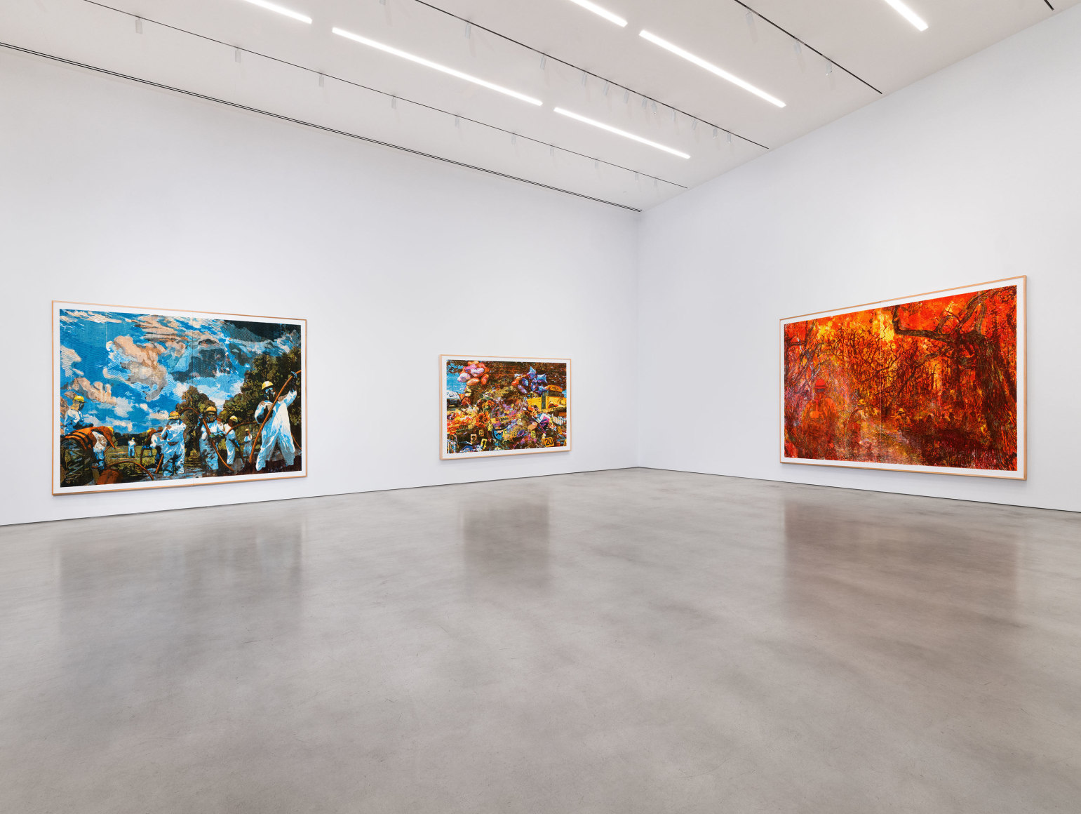 Installation view, Zorawar Sidhu and Rob Swainston,&nbsp;Flash Point, Petzel, 2025