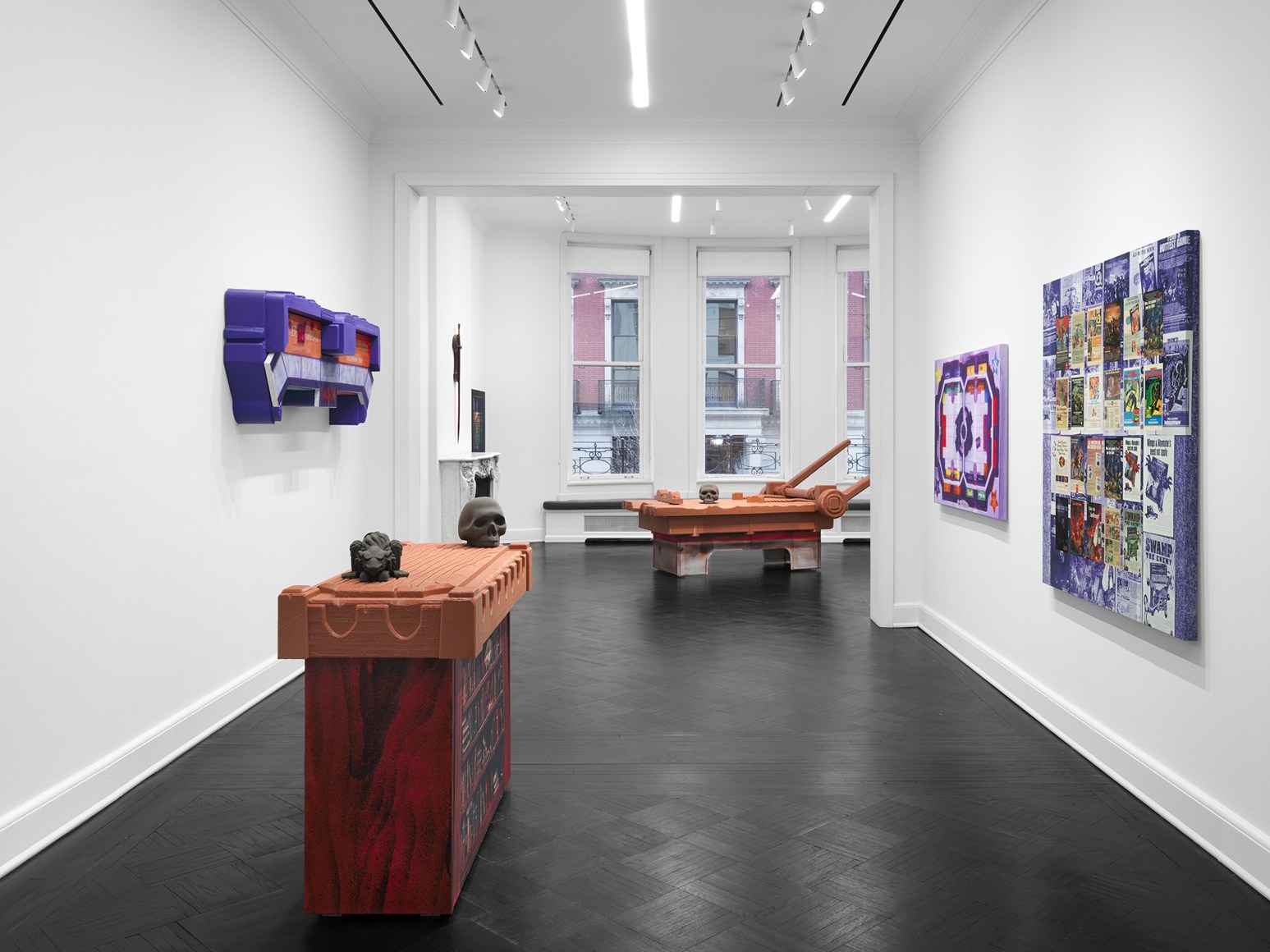Installation view, Simon Denny, Dungeon, Petzel, New York, 2024