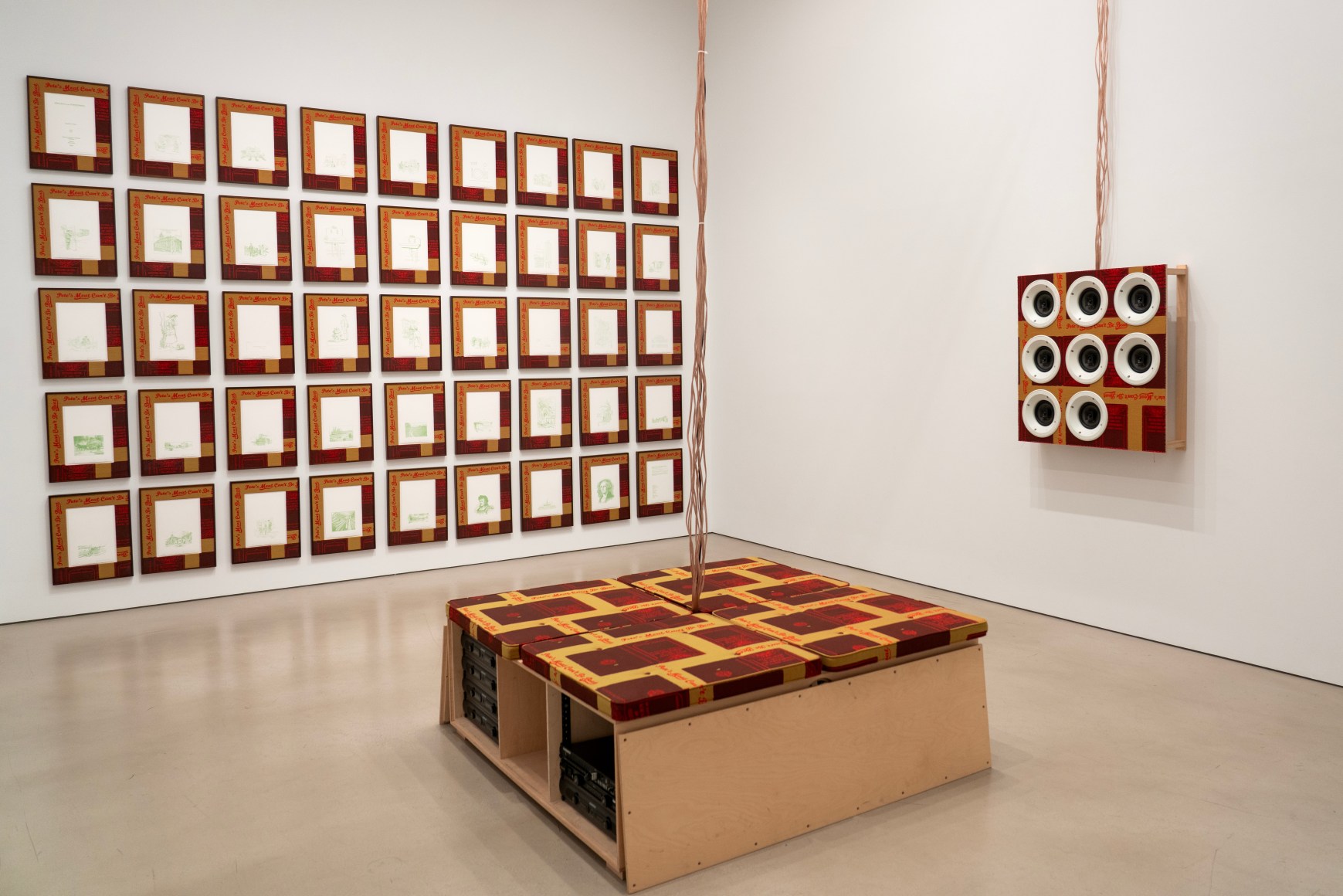 Installation view, Stephen Prina: English for Foreigners (abridged: the sequel), Petzel, 2025.