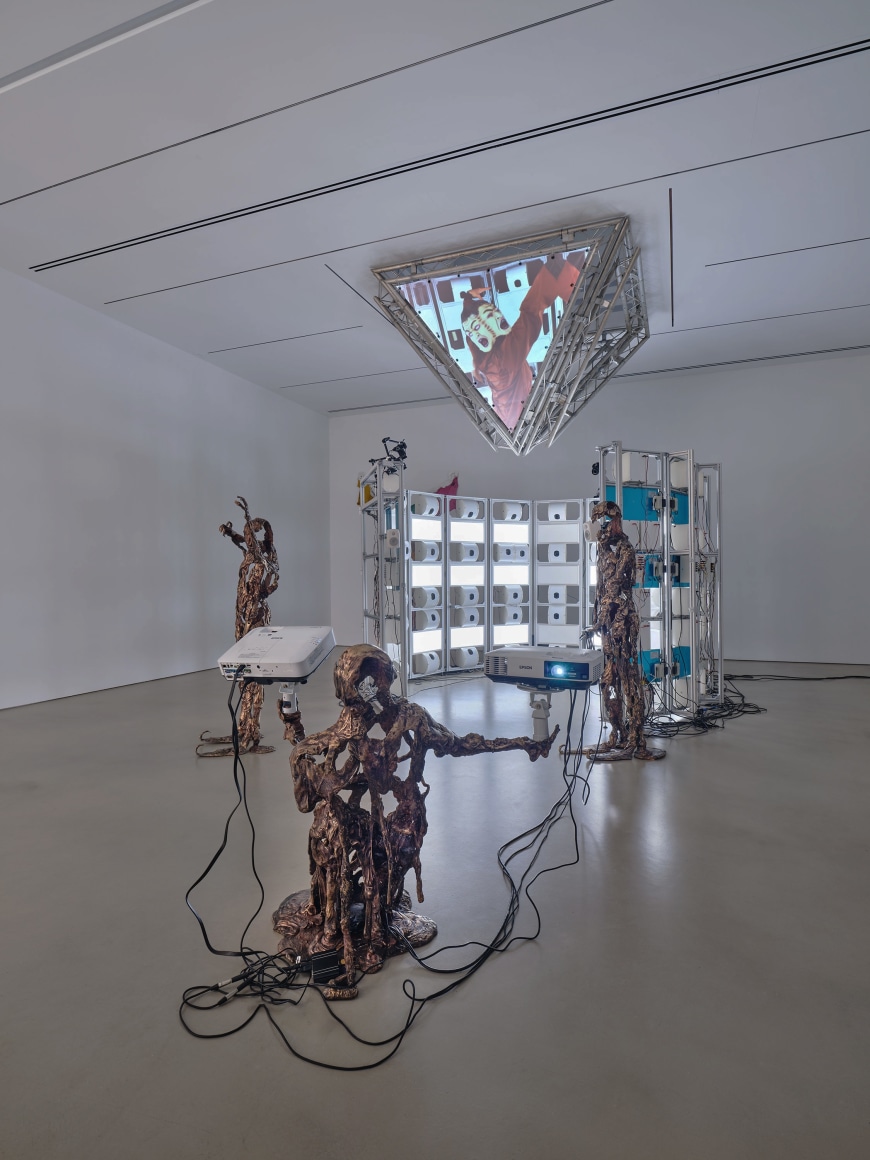 Installation view,&nbsp;In the Expanded Penalty Box: Did You Happen to See the Most Beautiful Fox?, Raphaela Vogel, Petzel, 2024