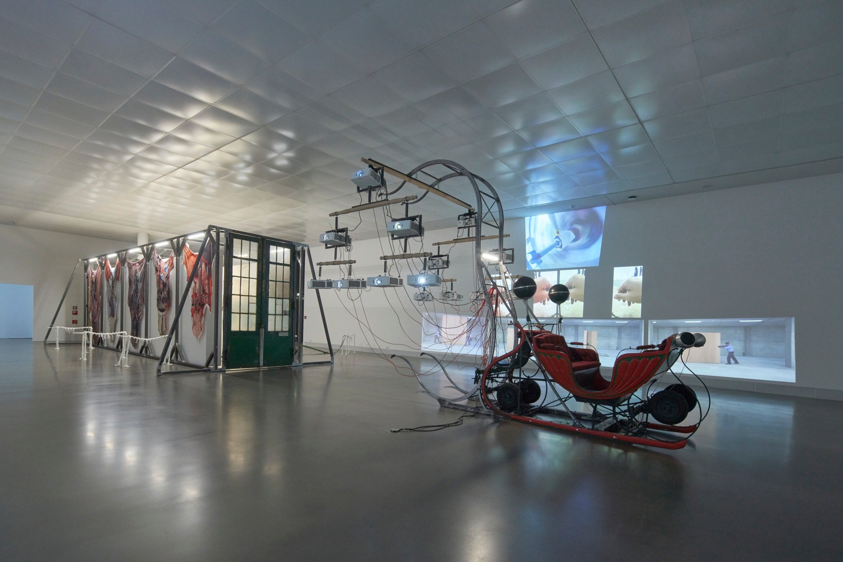 Installation view, Raphaela Vogel, The Dressage of Space: Ziggurat of Dead Zones, Kunsthalle Giessen, 2024