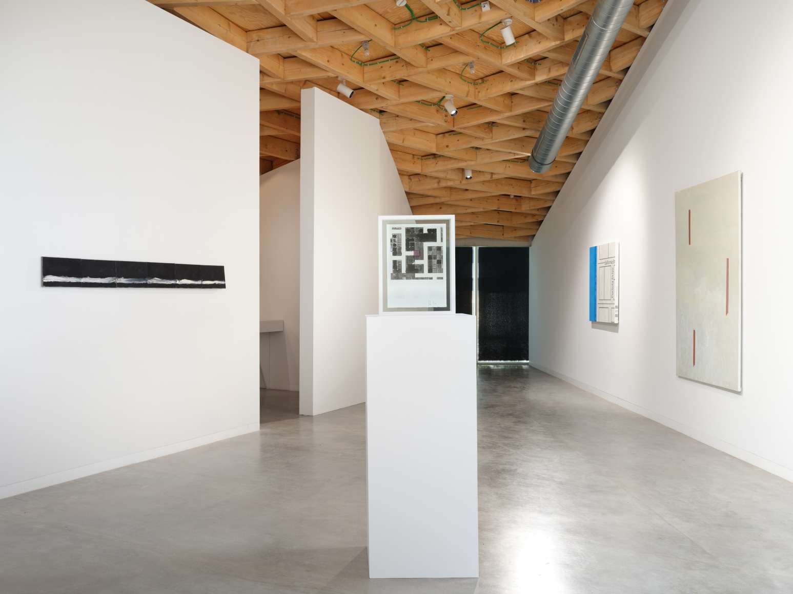 Installation view, Simon Denny, Metaverse Landscapes,&nbsp;Frans Masereel Centrum, Belgium, 2023