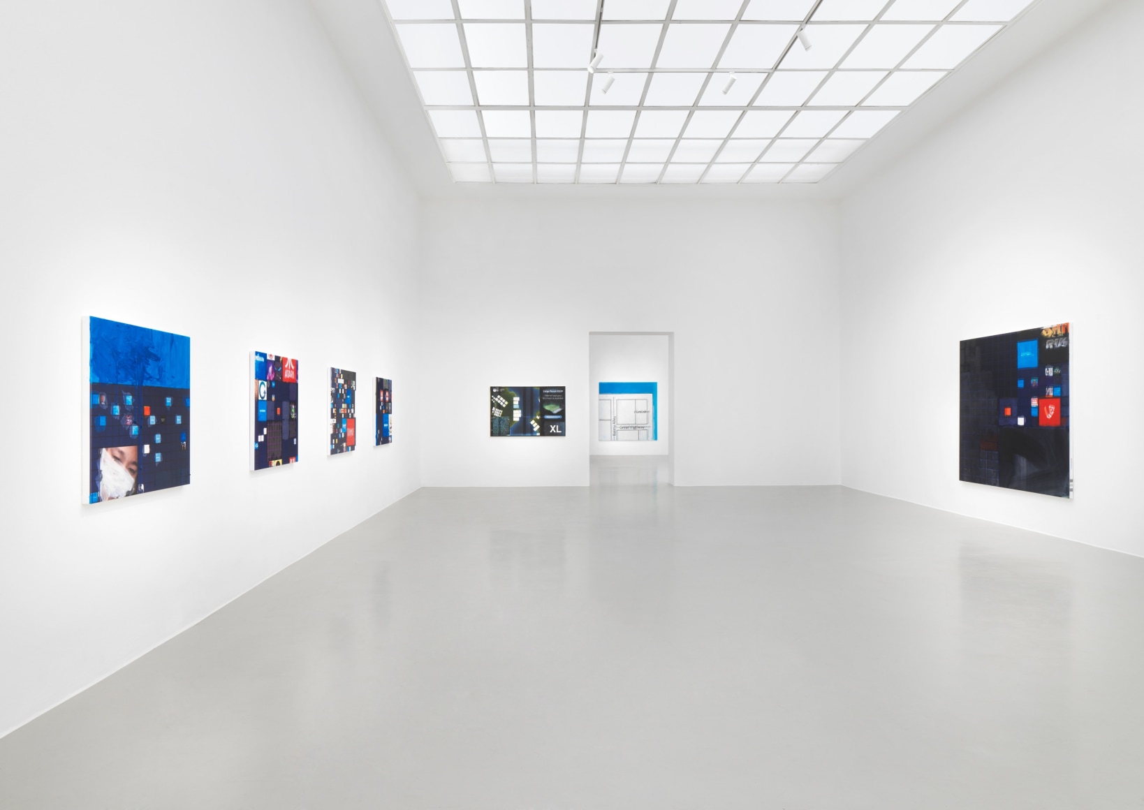 Installation view, Simon Denny, Metaverse Landscapes, Kunstverein Hannover, 2023
