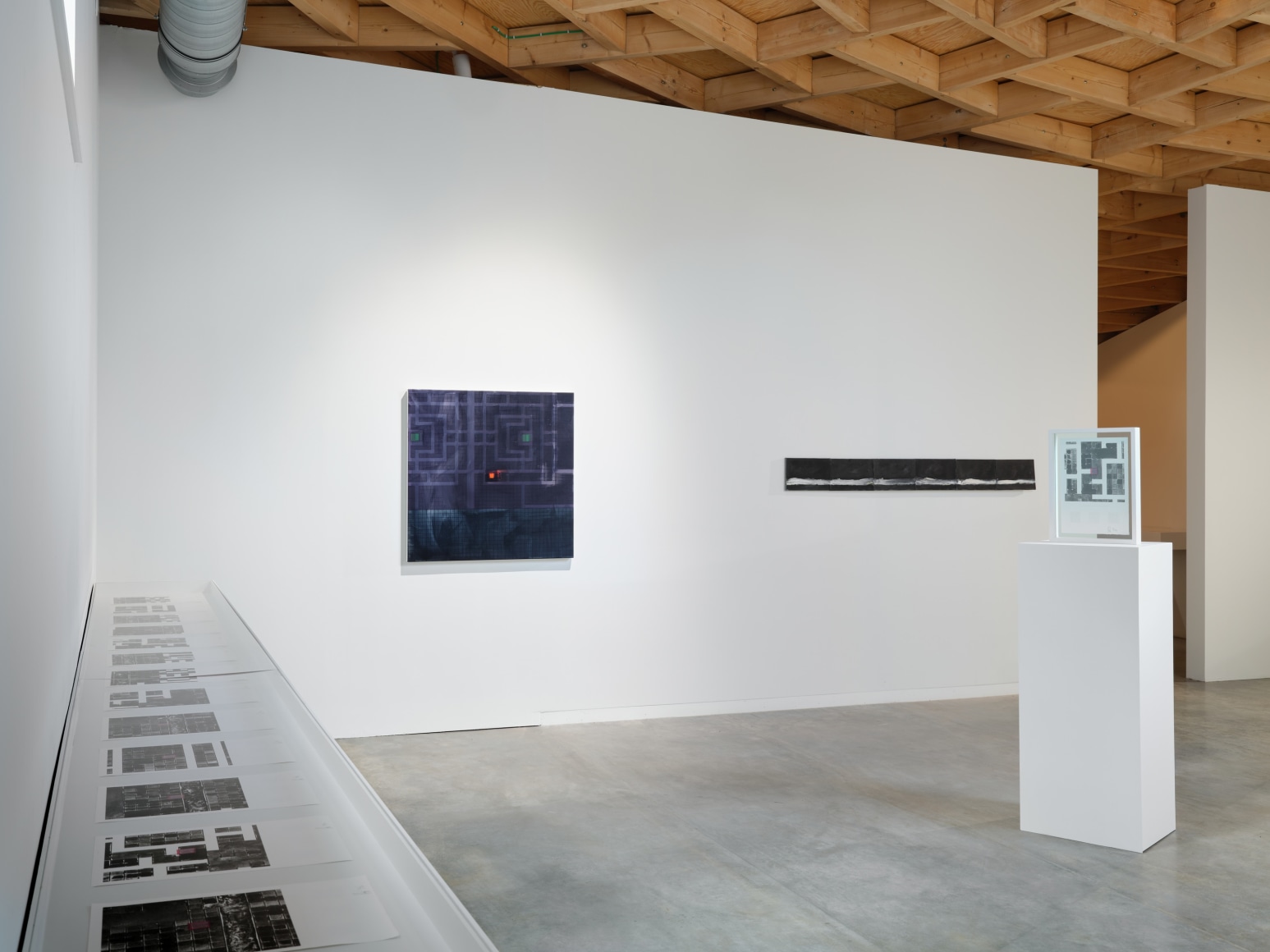 Installation view, Simon Denny, Metaverse Landscapes,&nbsp;Frans Masereel Centrum, Belgium, 2023