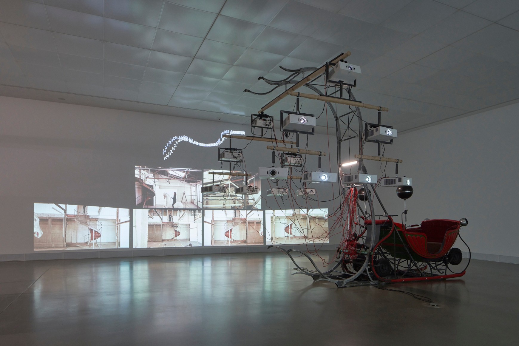 Installation view, Raphaela Vogel, The Dressage of Space: Ziggurat of Dead Zones, Kunsthalle Giessen, 2024