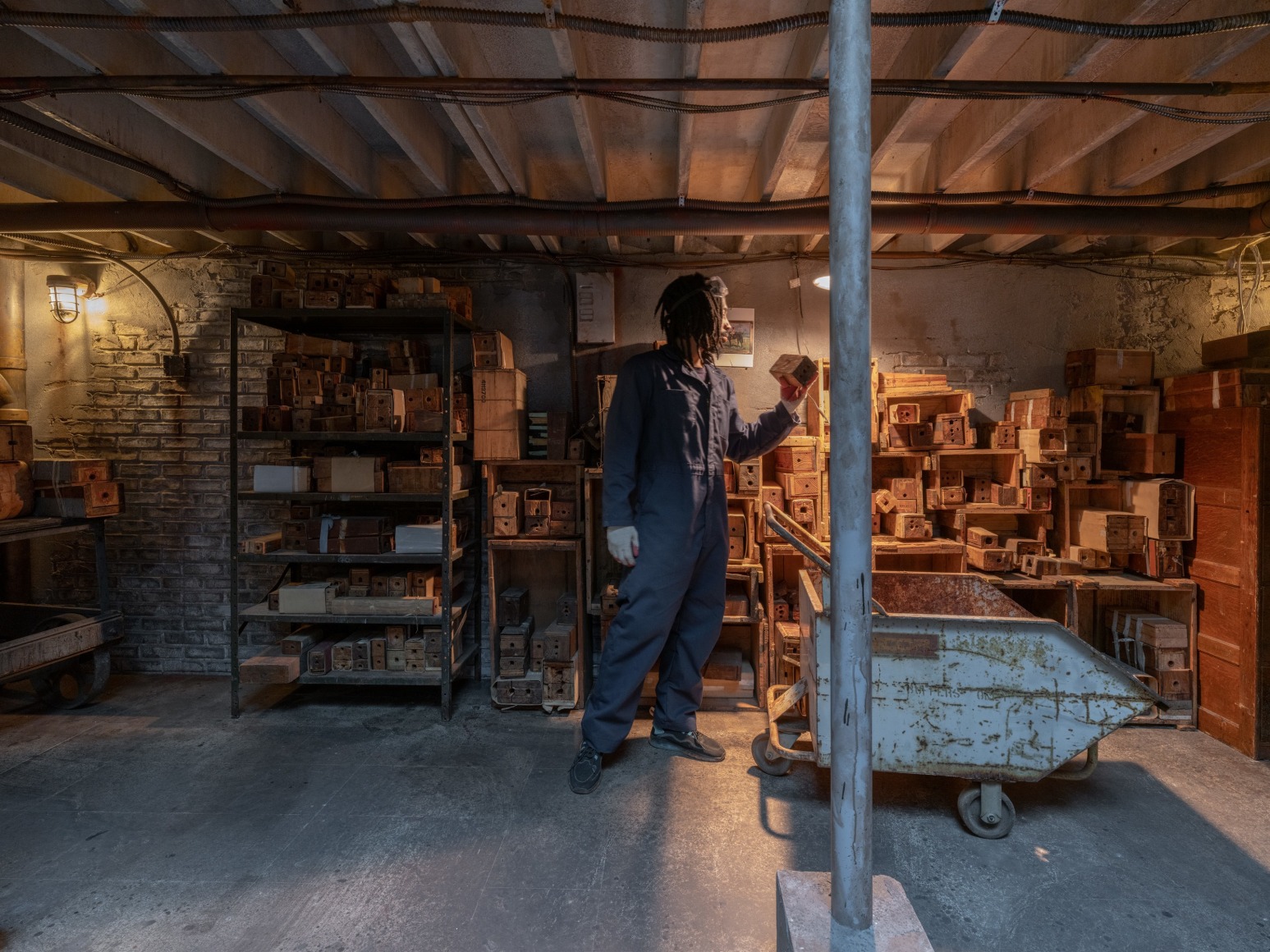 Installation view, Derek Fordjour,&nbsp;SCORE, Petzel, 2023